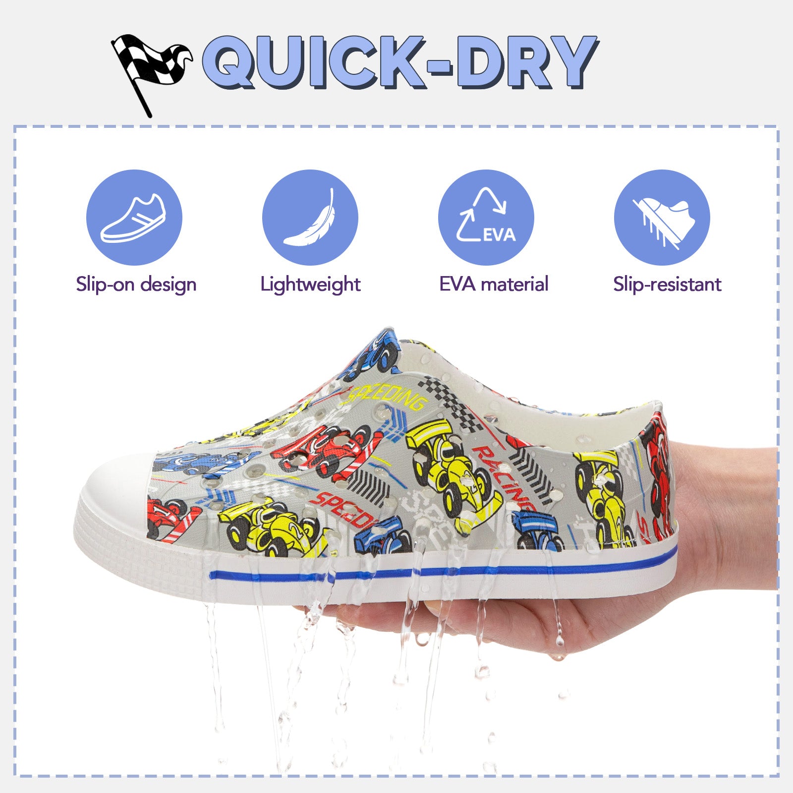 Toddler Water Shoes Summer Lightweight F1 Racing Sandals