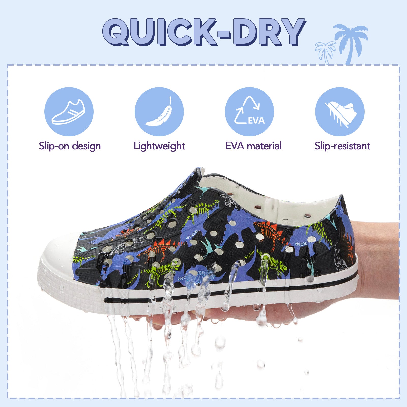 Toddler Water Shoes Summer Lightweight Dinosaur Sandals