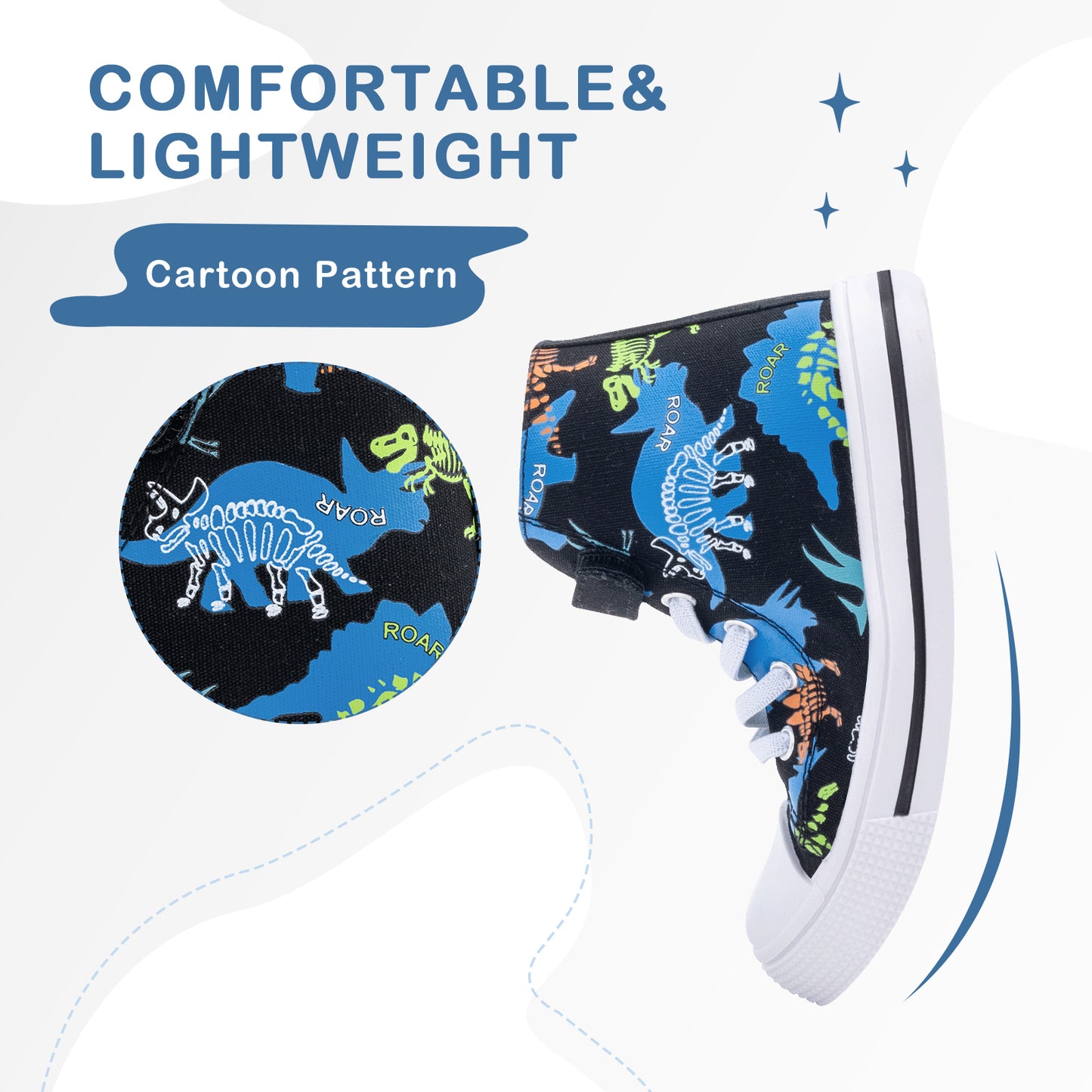 fower dinosaur high top sneakers