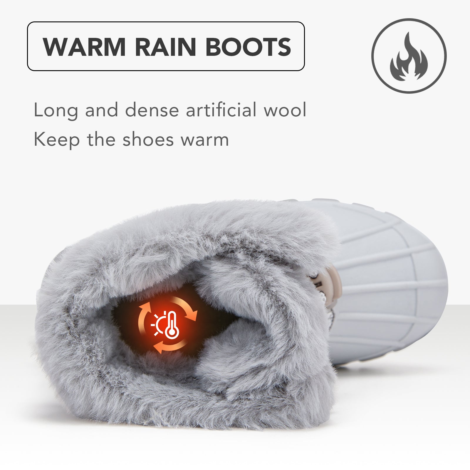 Toddler Boy Gray Winter Snow Boots - FUNCOO