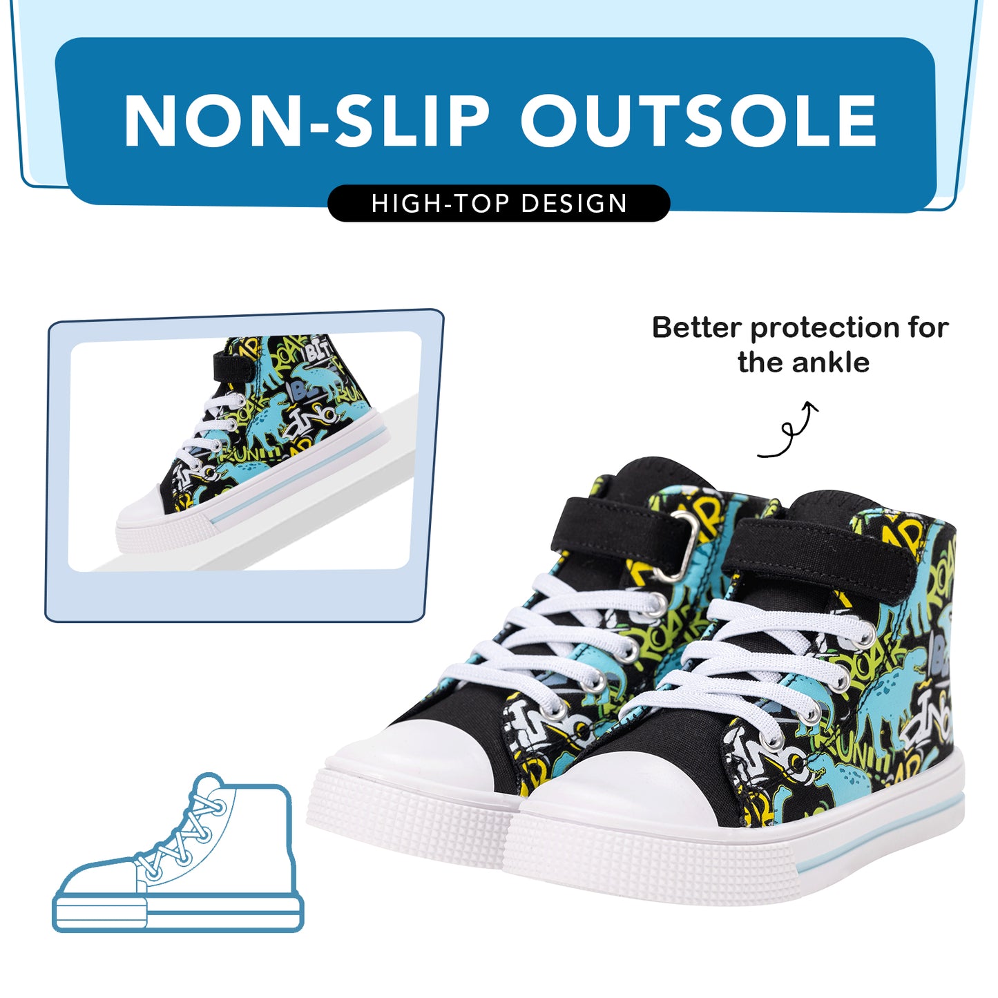kids toddler sneakers alphabet psychedelic dinosaur