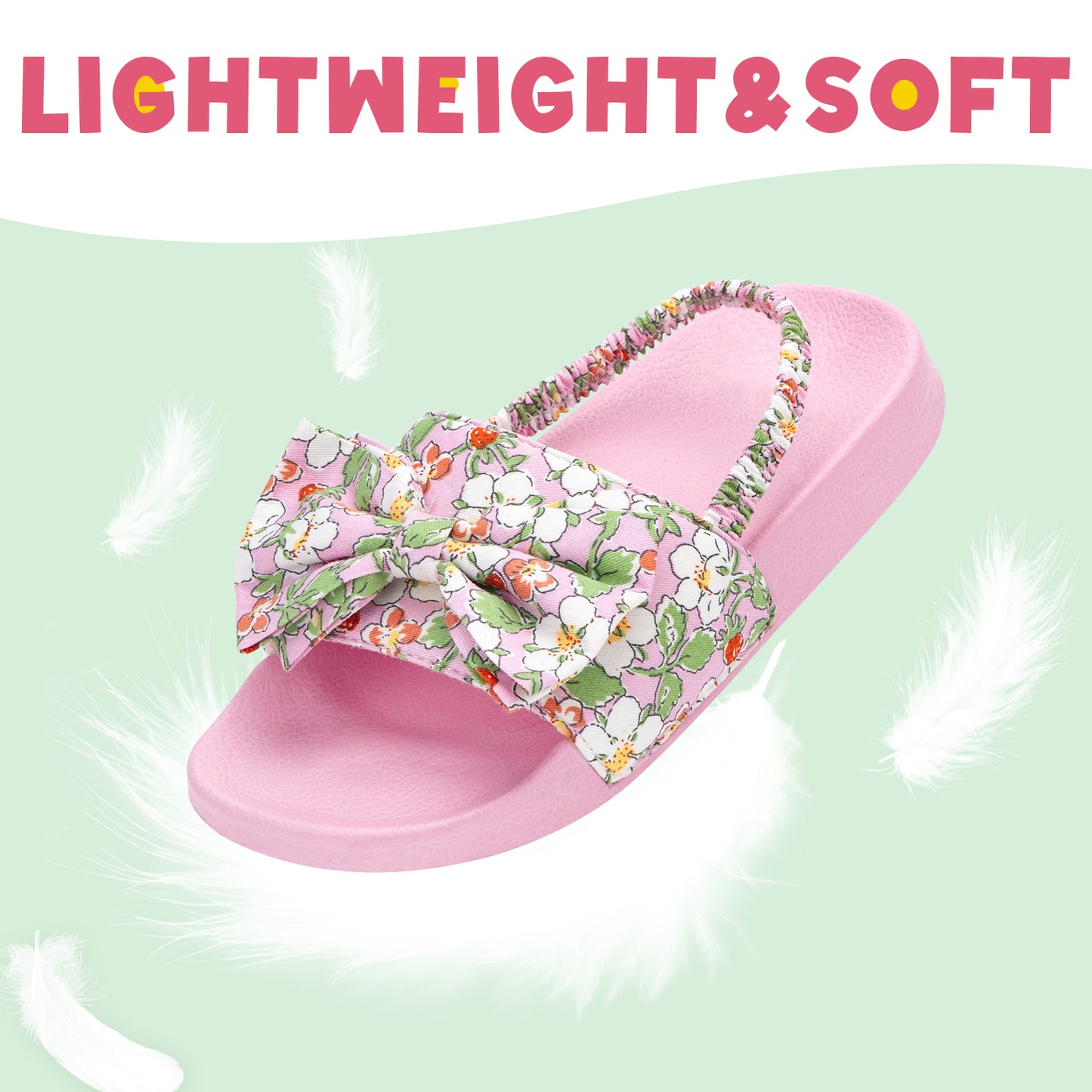 toddler floral bow slide sandals