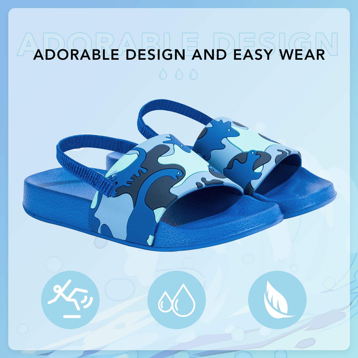 toddler blue dinosaur slide sandals