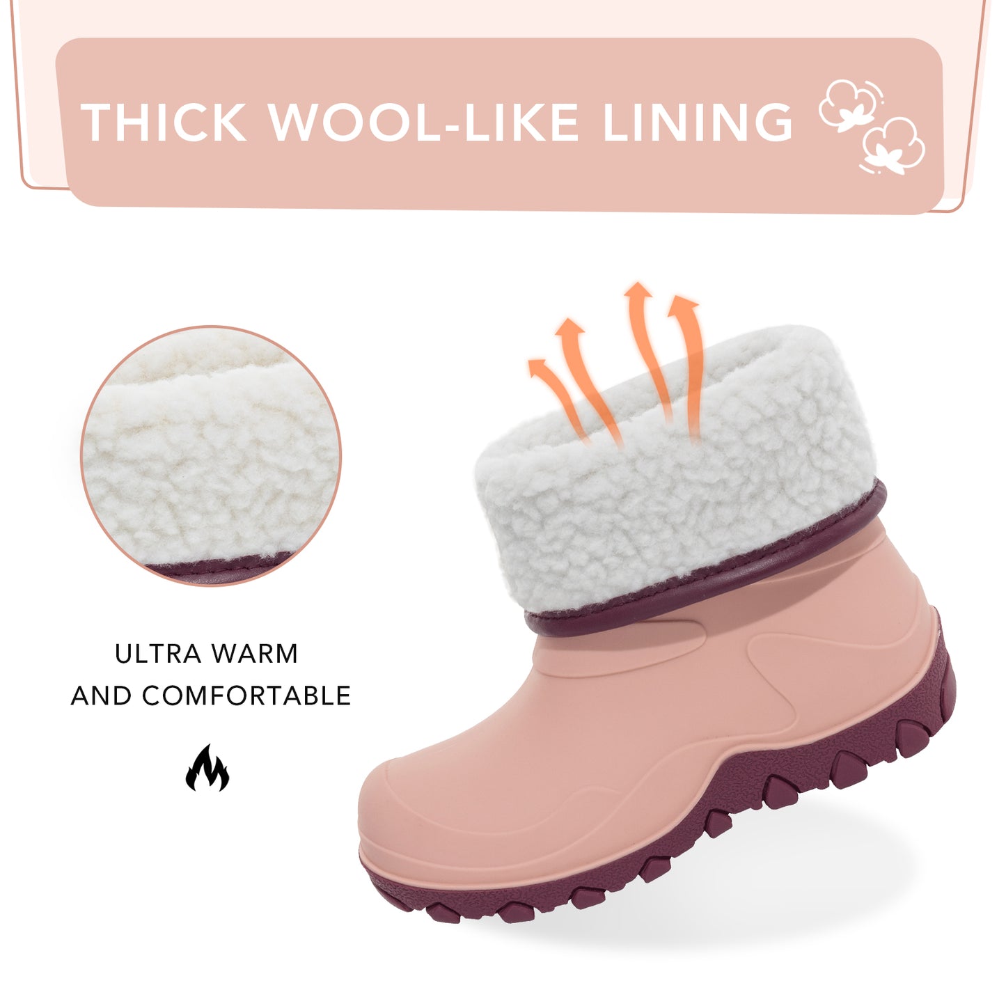 toddler kids bright flesh winter rain boots