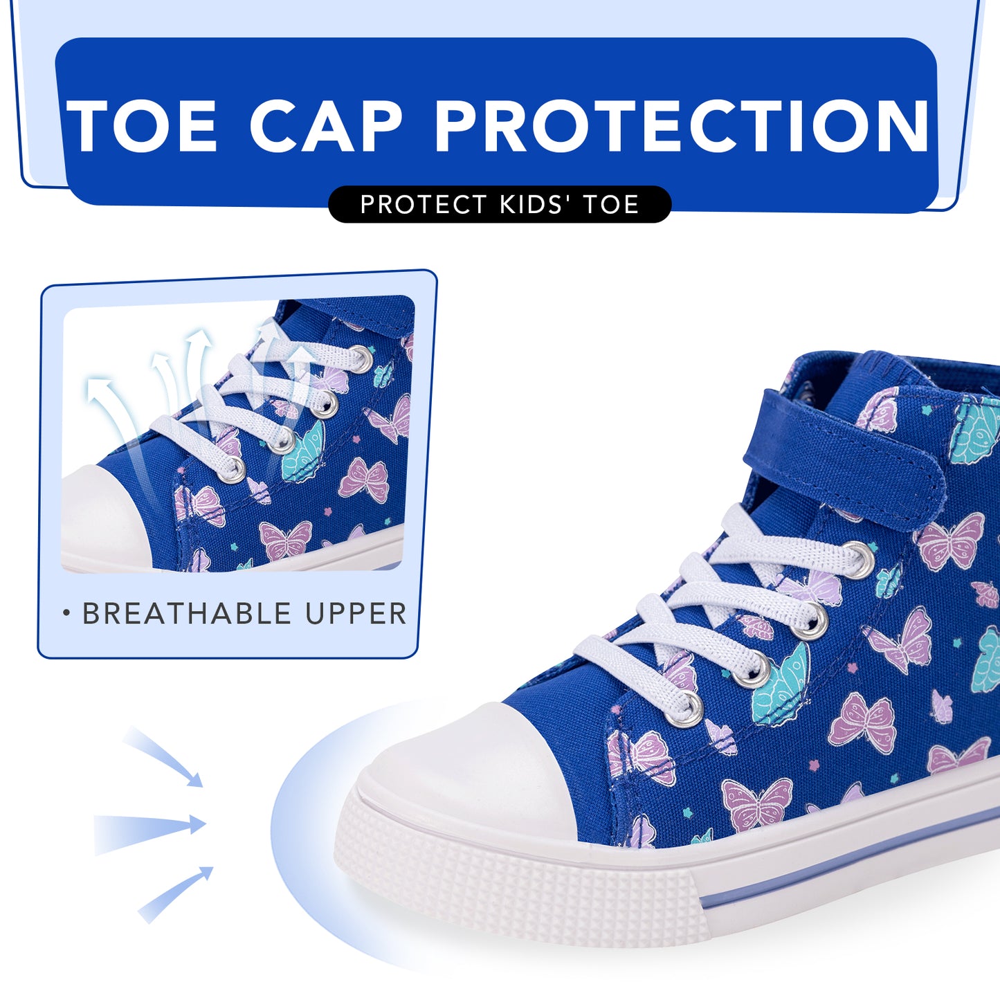 kids toddler tricolor butterfly eggs boys high top canvas