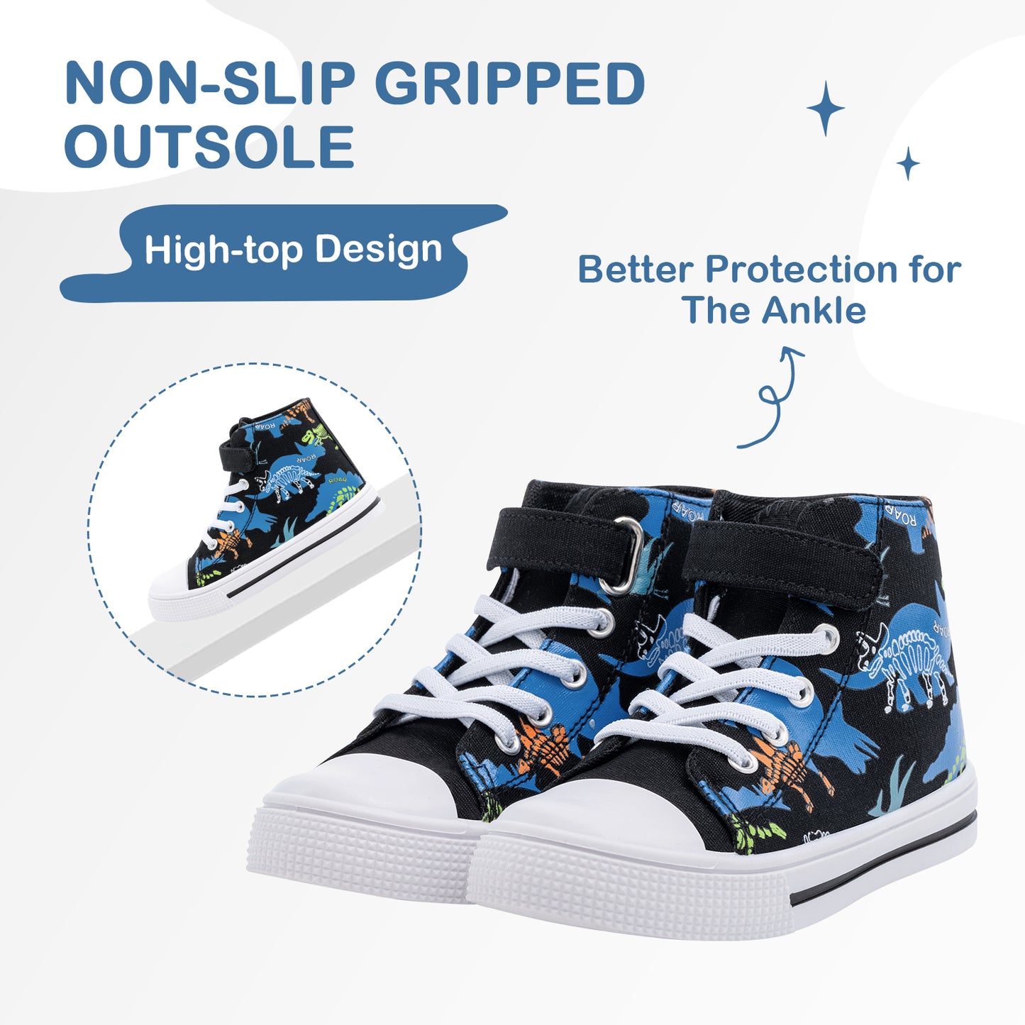 fower dinosaur high top sneakers