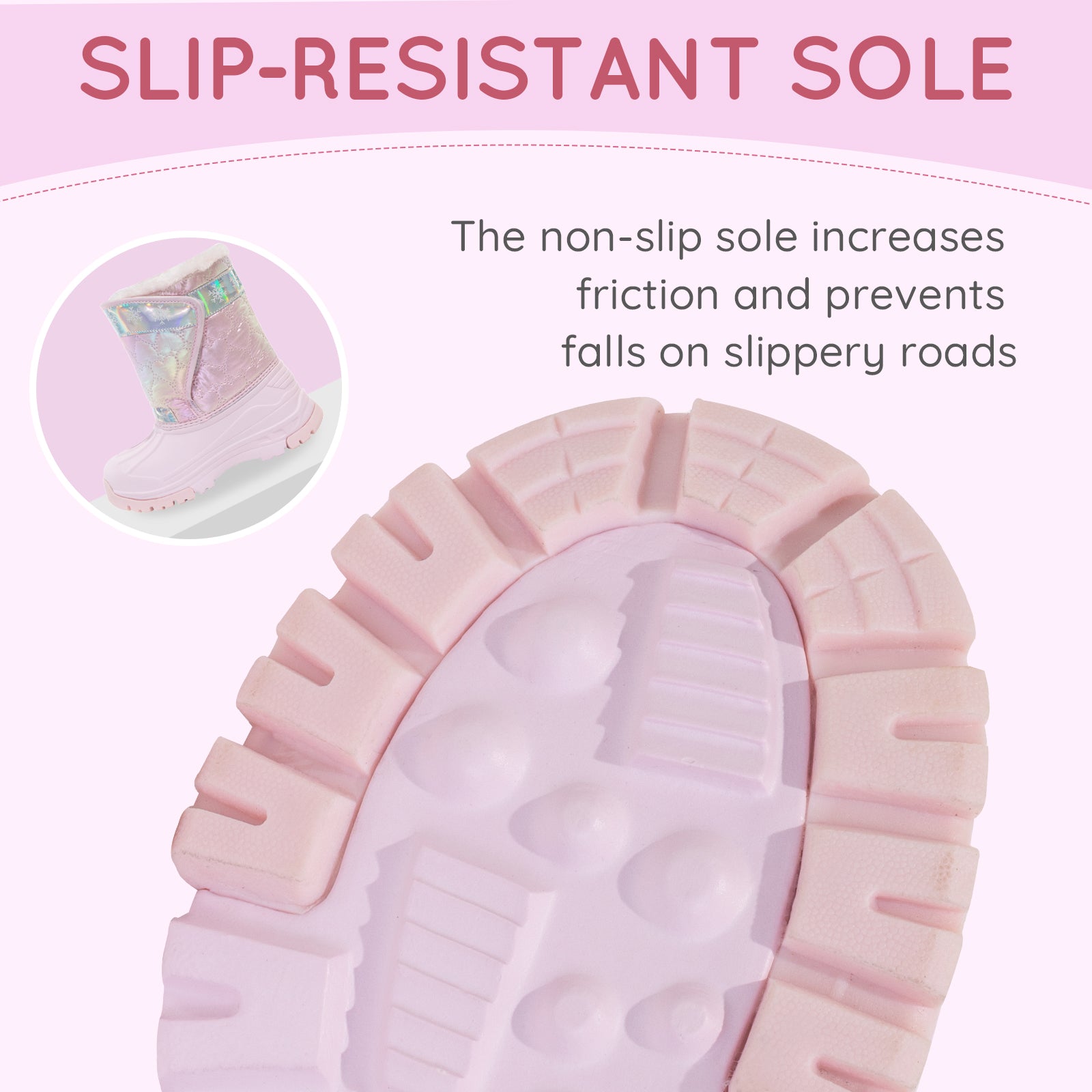 Toddler Girls  Laser Heart Winter Snow Boots - FUNCOO