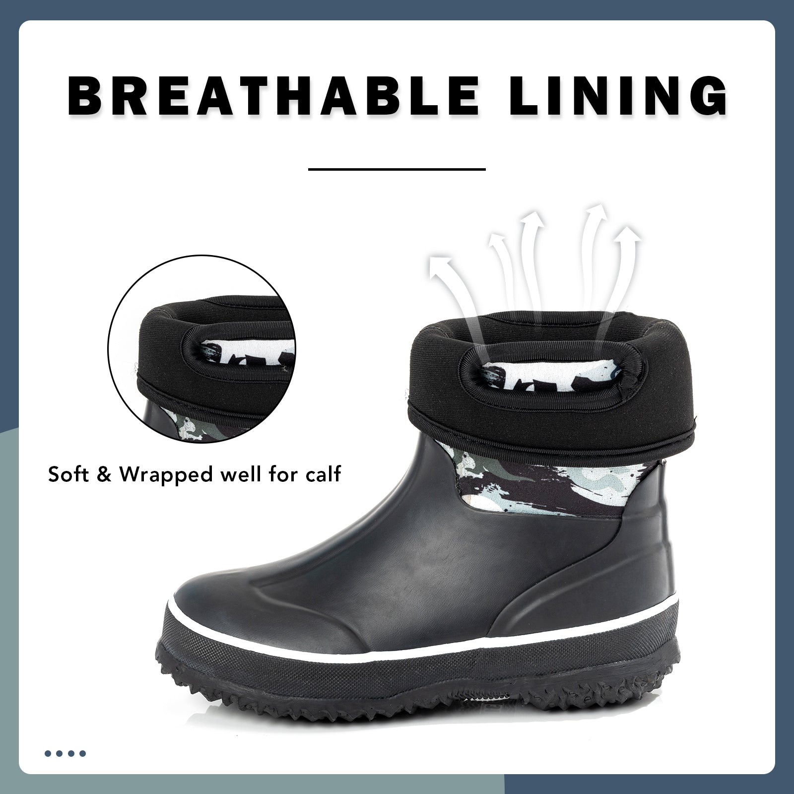 Black White Dinosaur Mud Boots