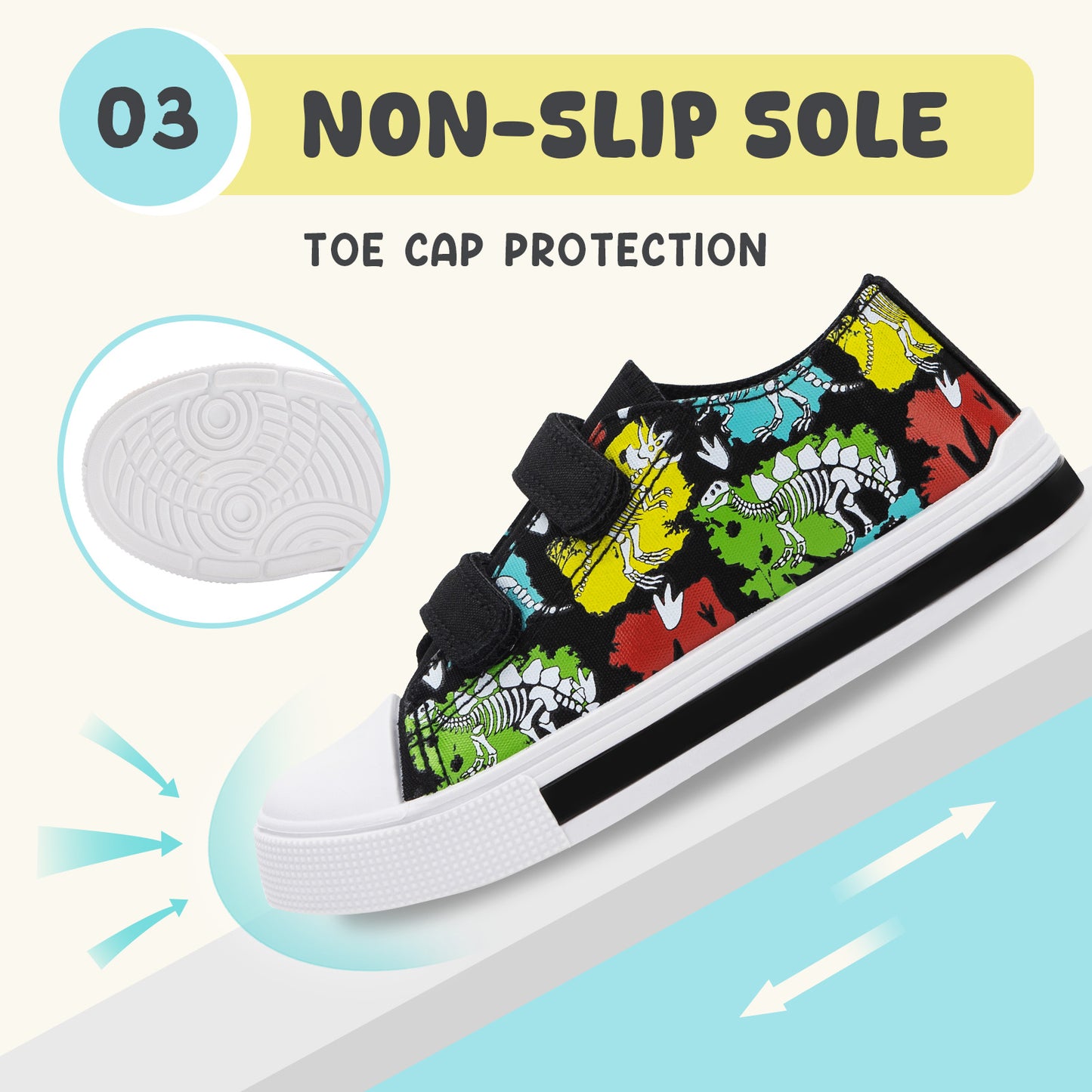 boys girls sneakers black undead dinosaur light up canvas shoes