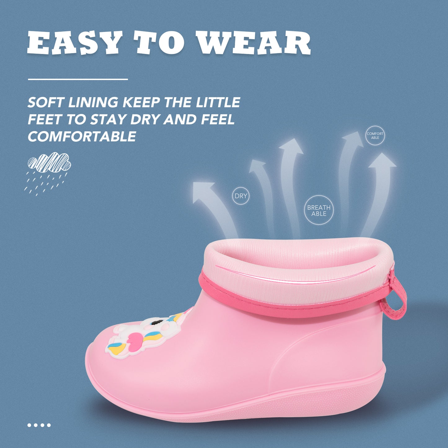 kids-toddler pink rain boots