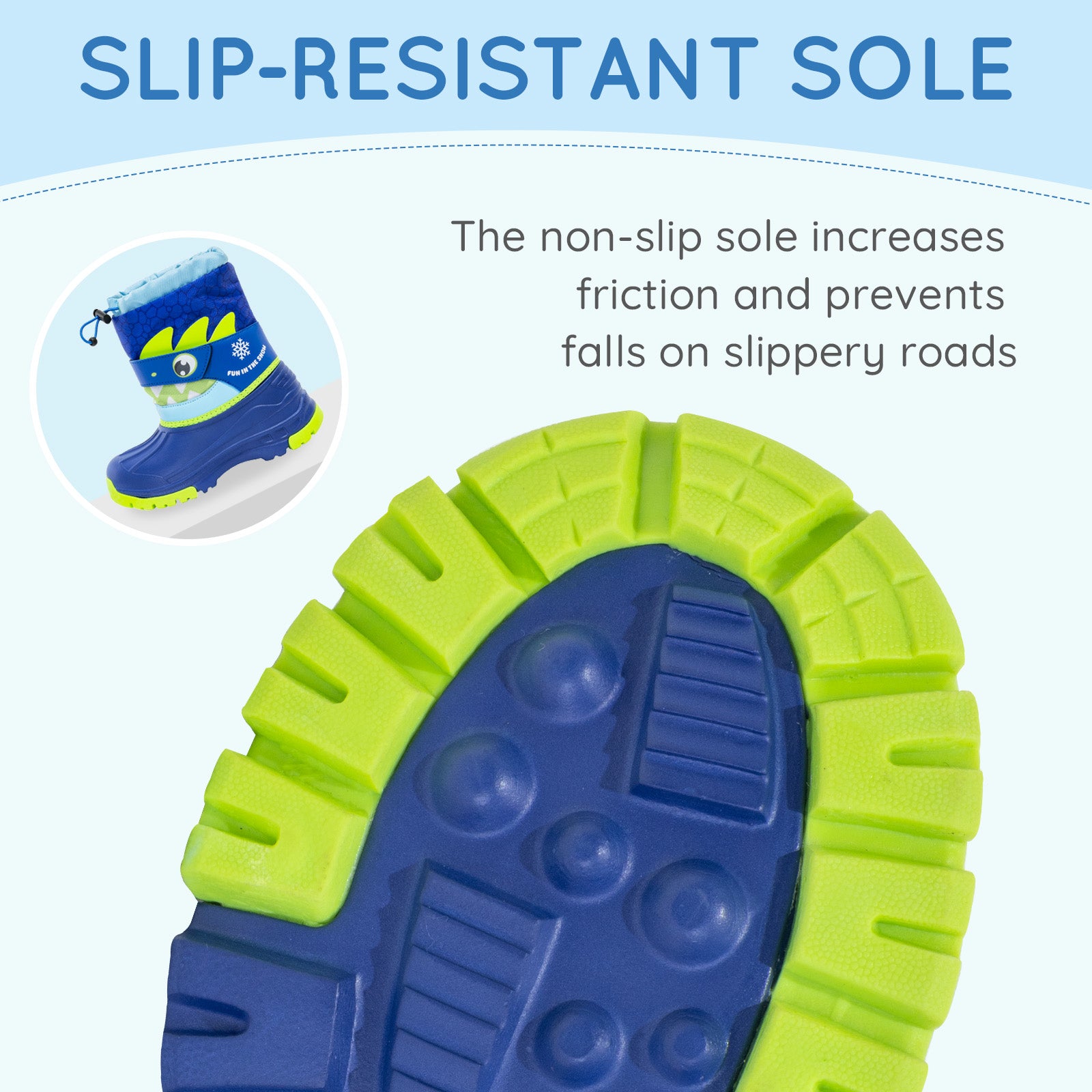 Toddler Boy Shark Winter Snow Boots - FUNCOO