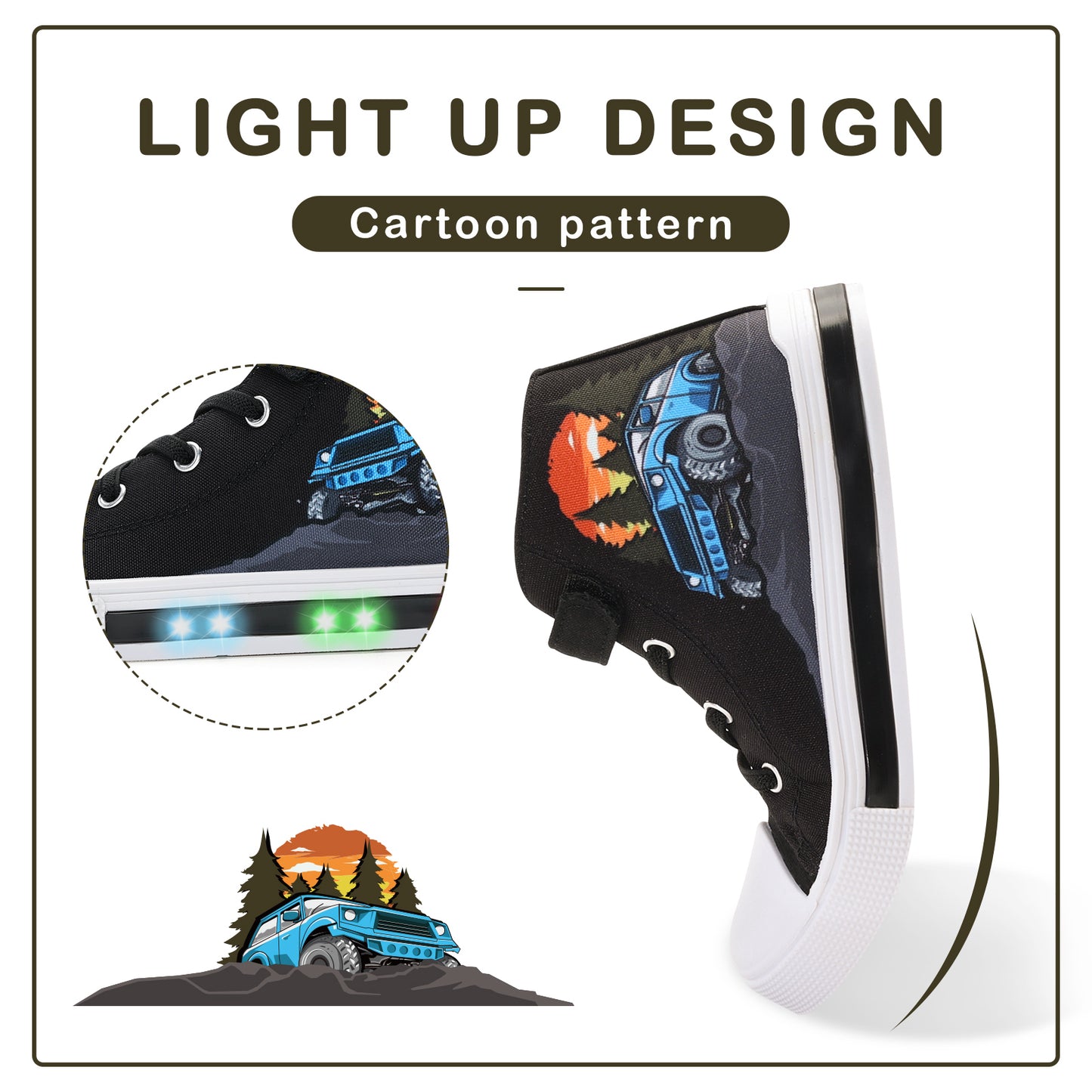 black jeep light up high top sneakers