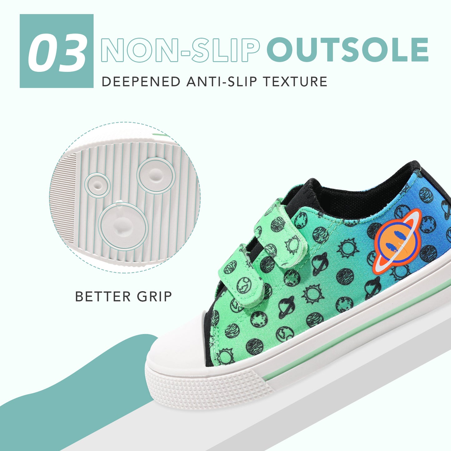 boys girls sneakers gradient planet canvas shoes
