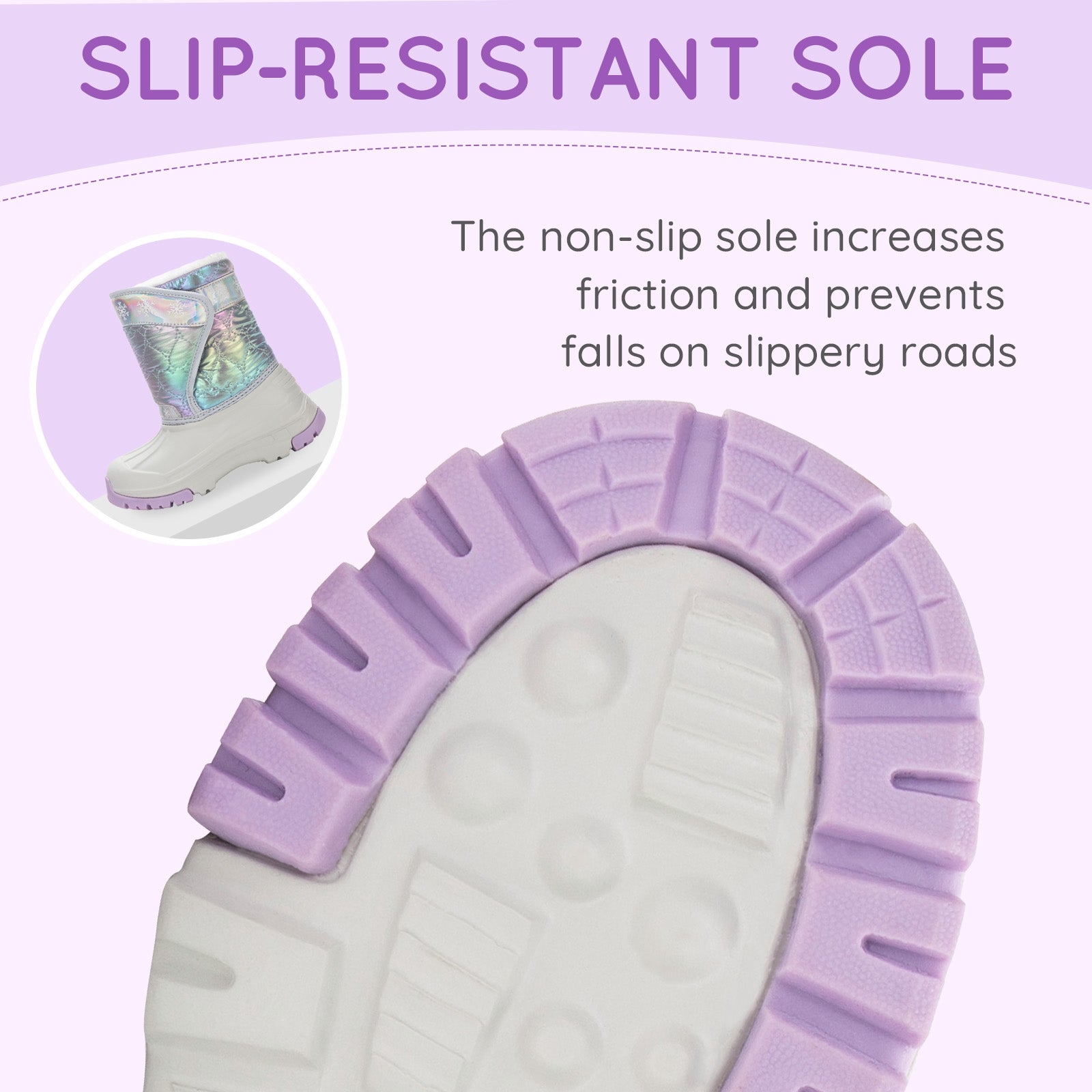 Toddler Girl Gray Winter Snow Boots - FUNCOO