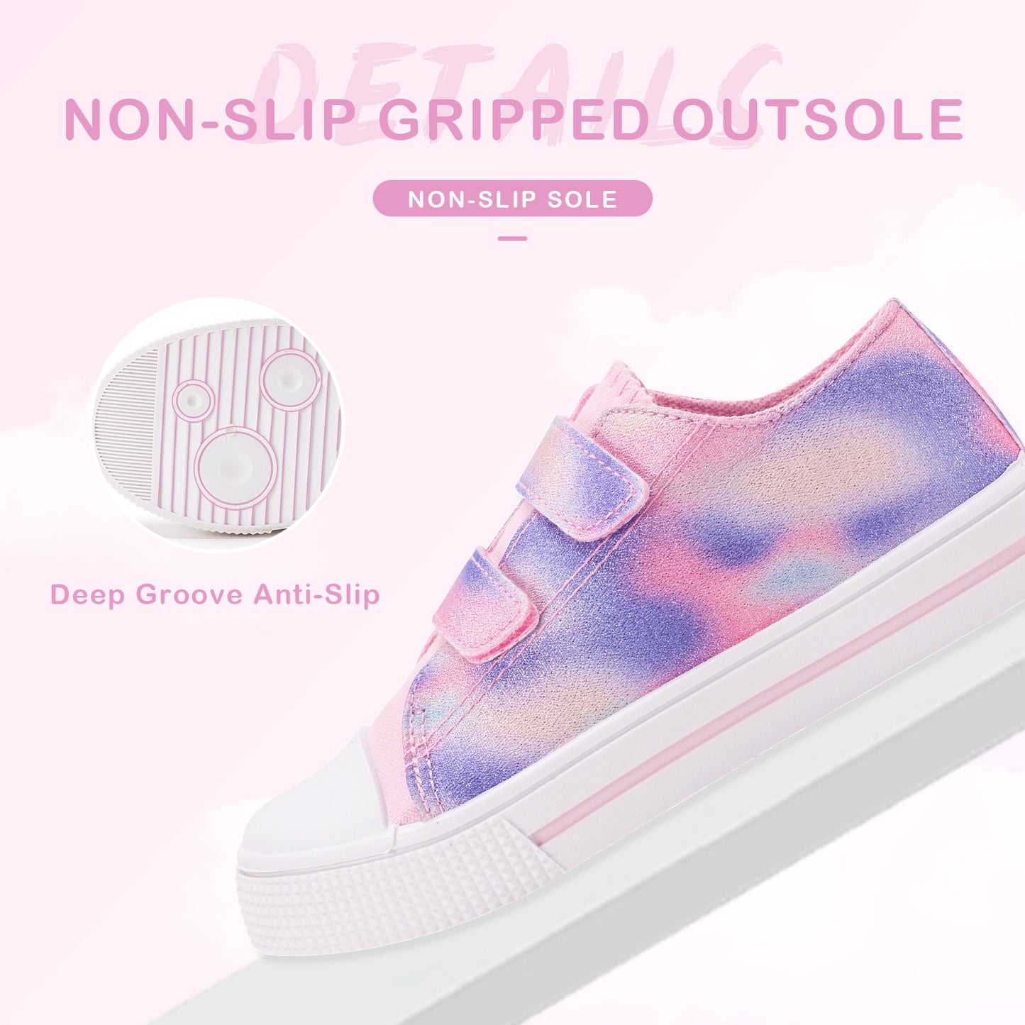 pink smudge dual straps sneakers