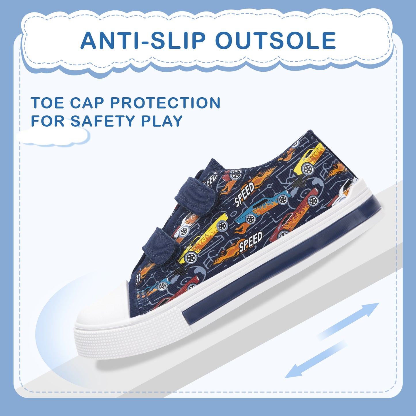 light up navy flame racing dual straps sneakers