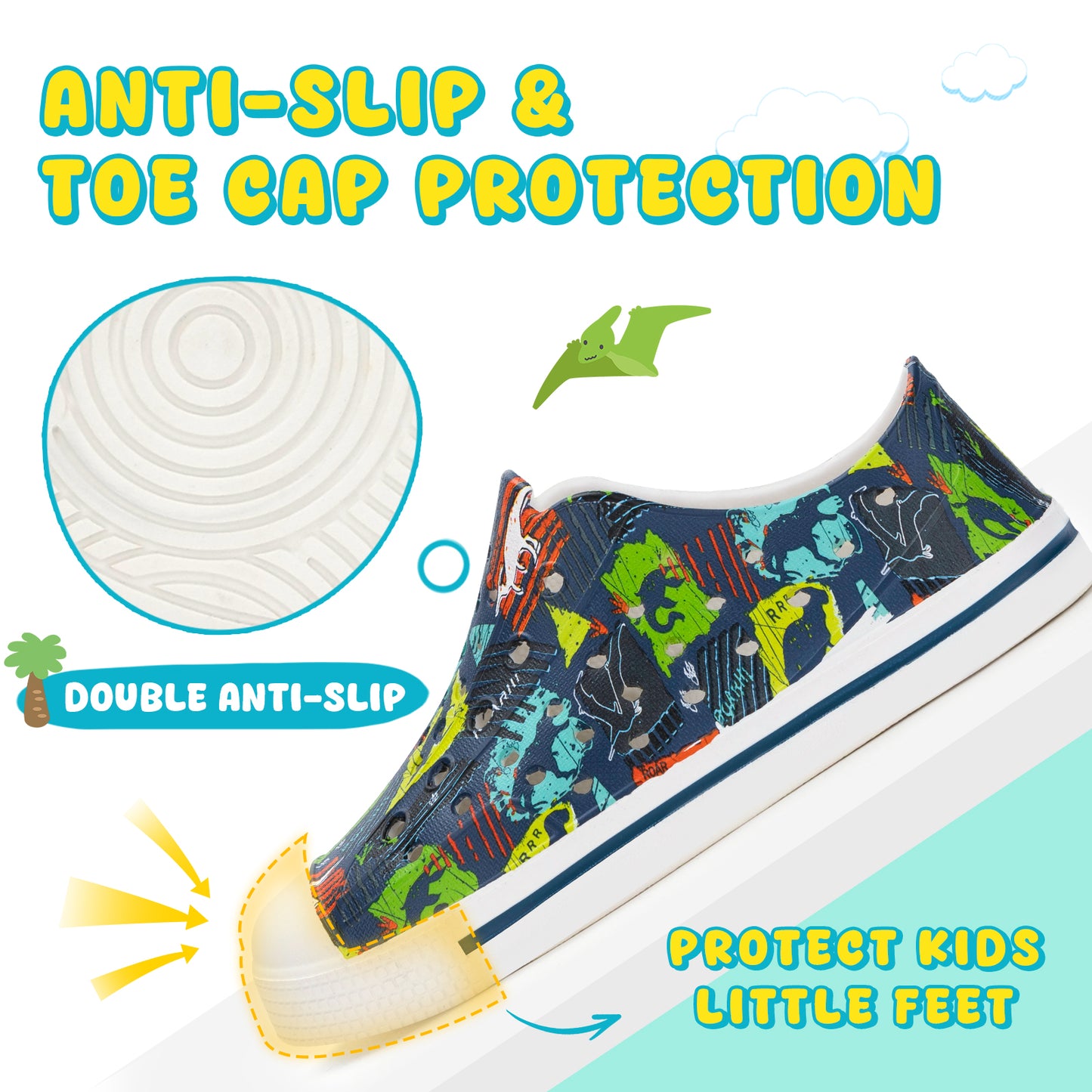 lightweight summer geometric dinosaur sandals for kids