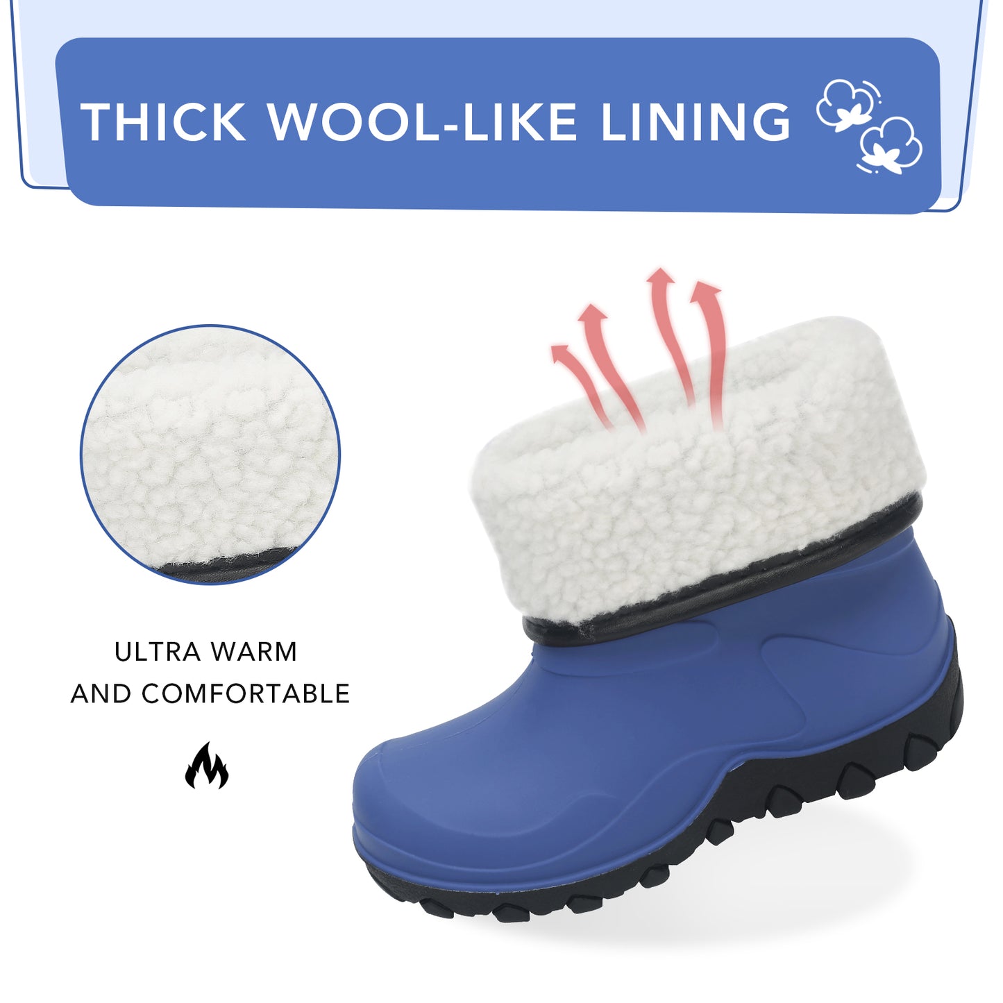 navy insulated winter rain boots