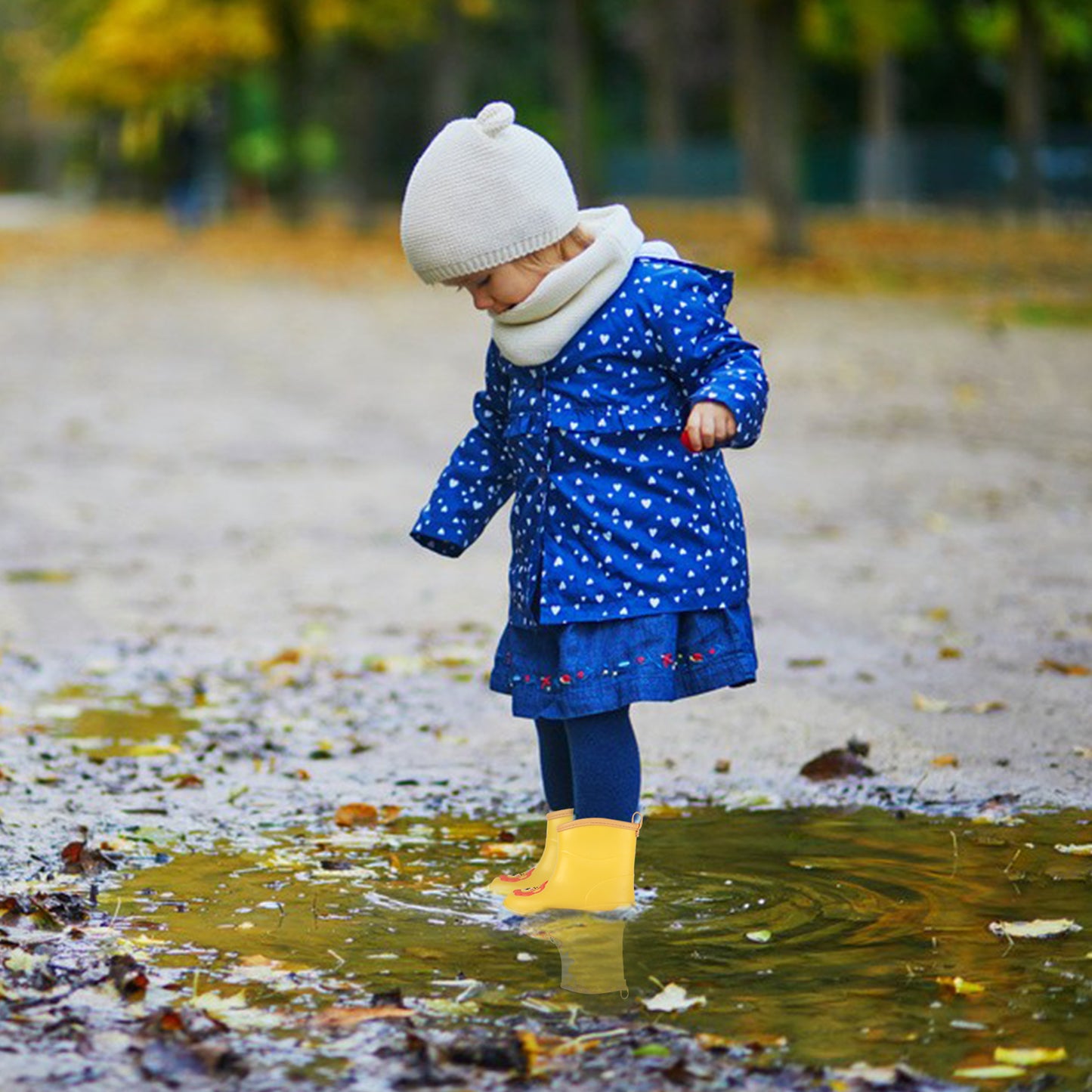 kids-toddler yellow lion rain boots