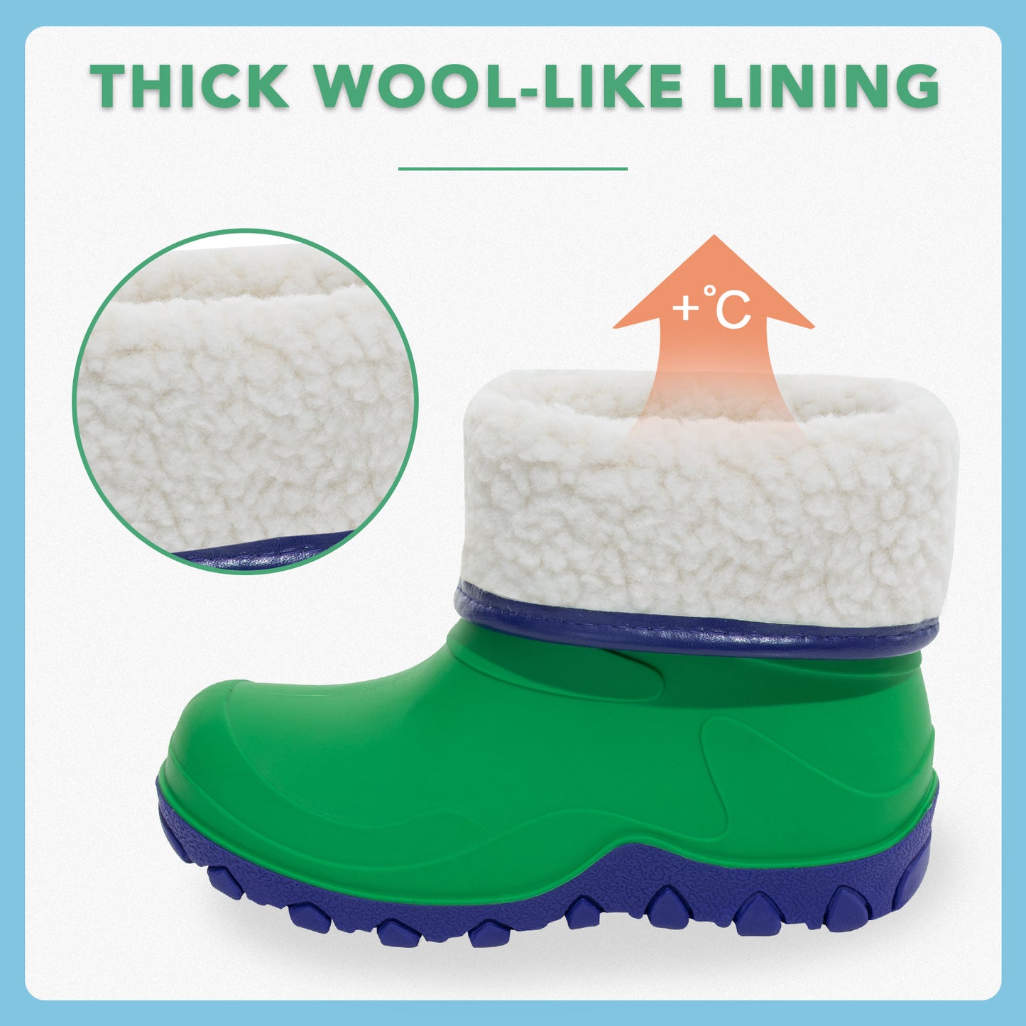 bright green winter rain boots