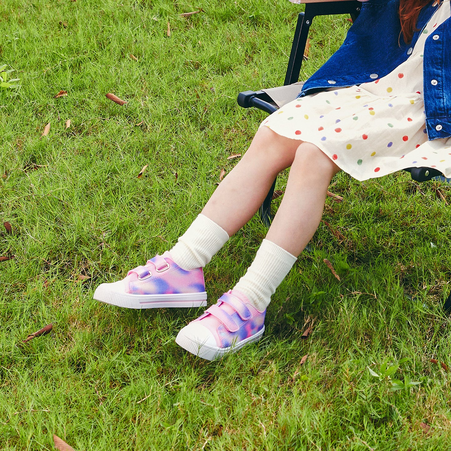 pink smudge dual straps sneakers