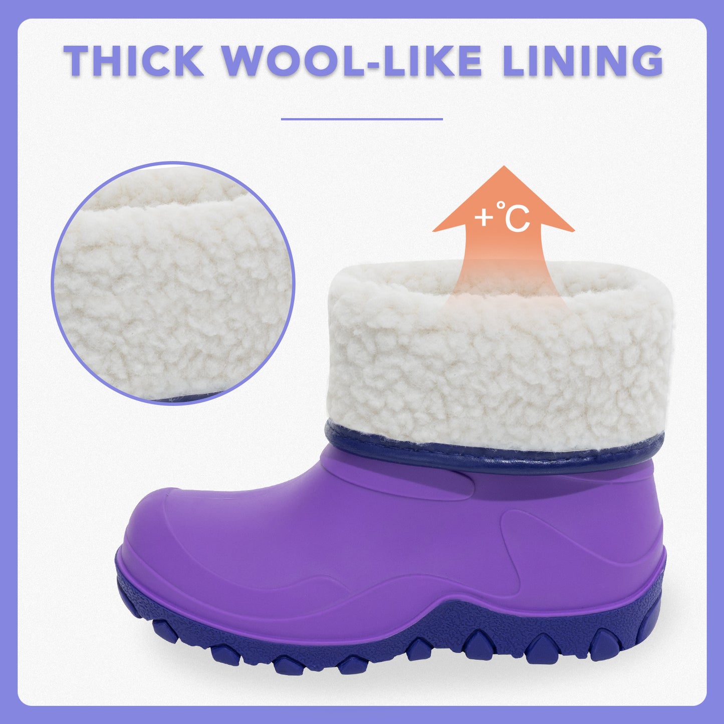 toddler kids bright purple winter rain boots