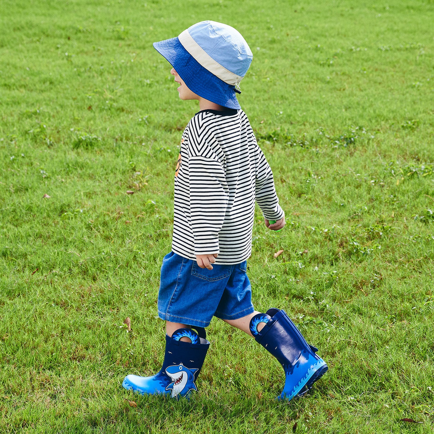 toddler kids wave shark rubber rain boots