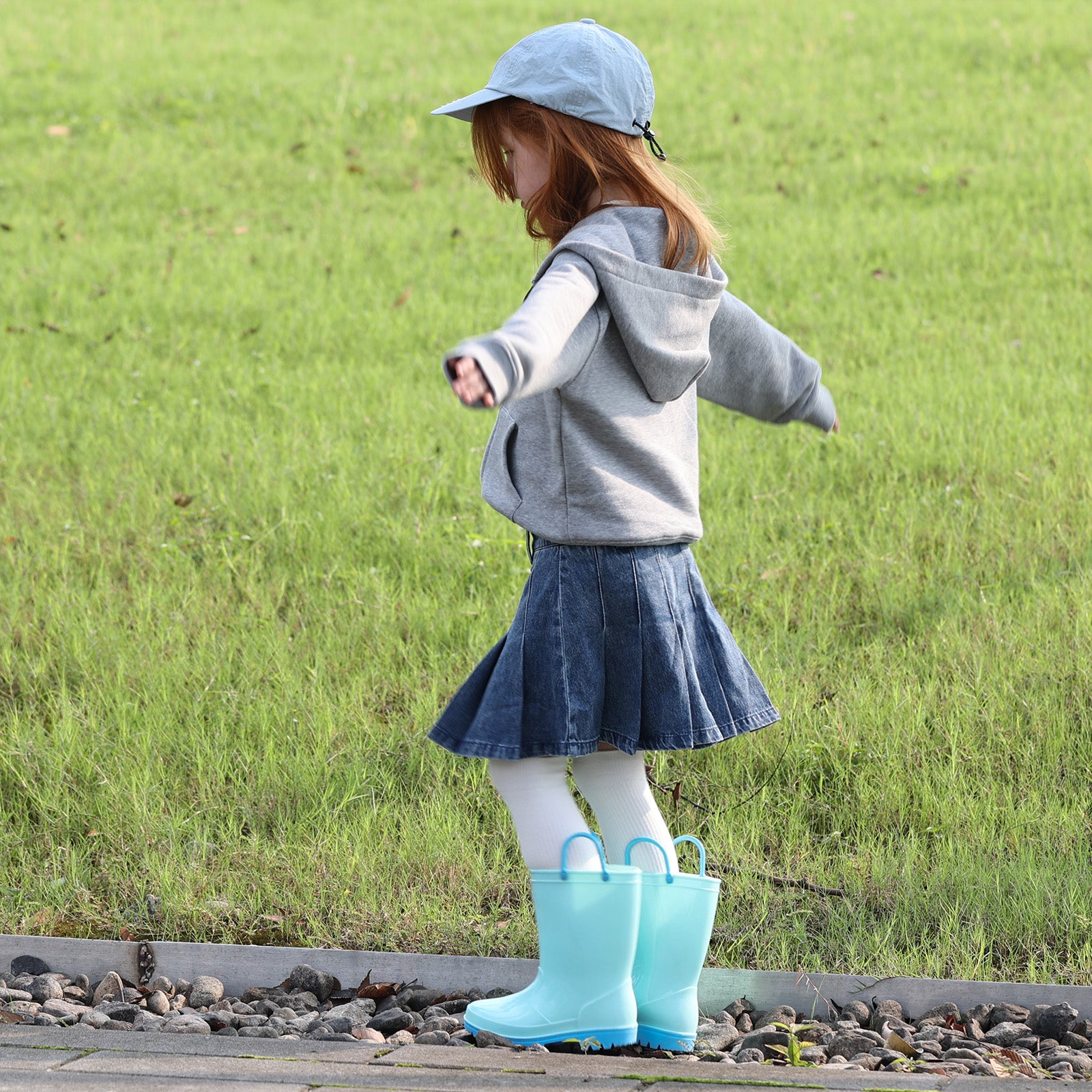 Toddler Kids Contrast Light blue contrast contrast Rain Boots