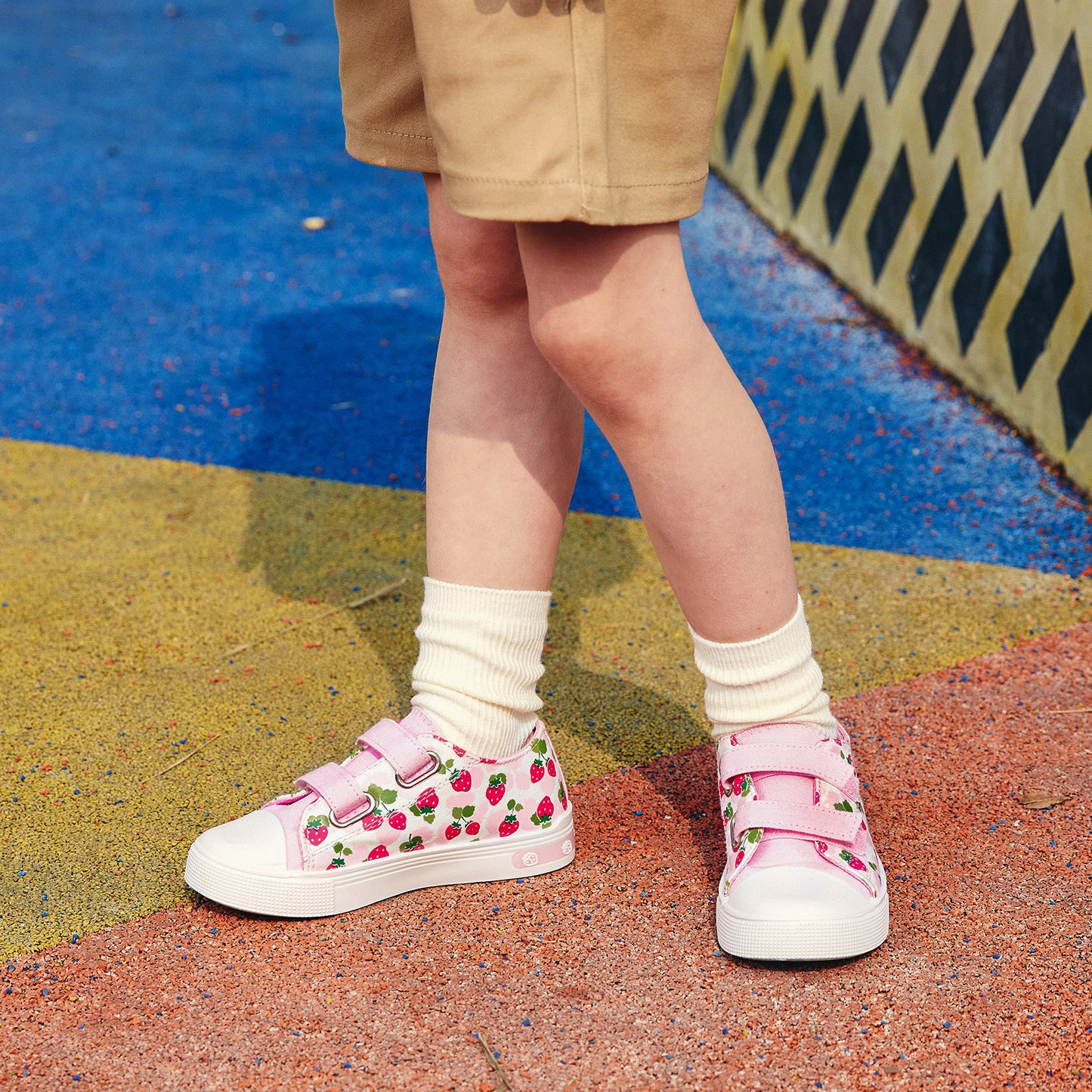 light up pink strawberry dual straps sneakers
