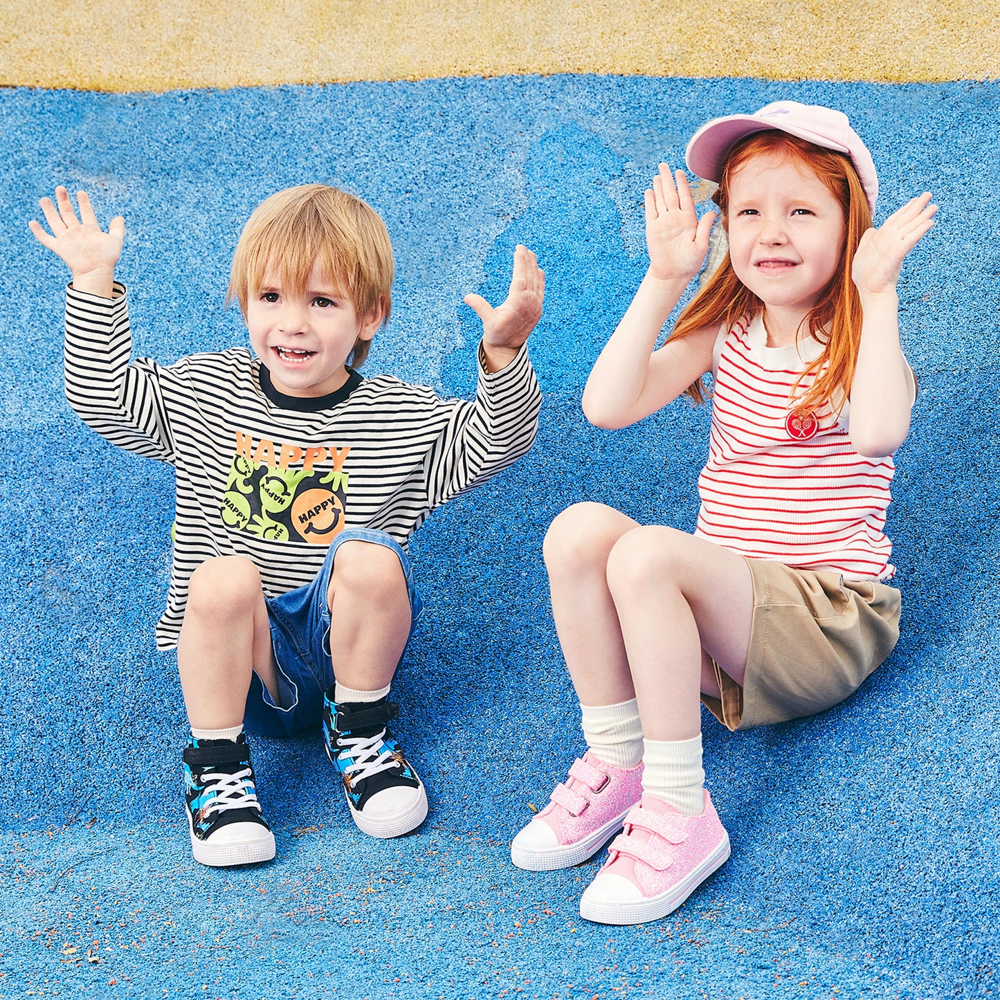 boys girls sneakers pu hollow star and moon canvas shoes