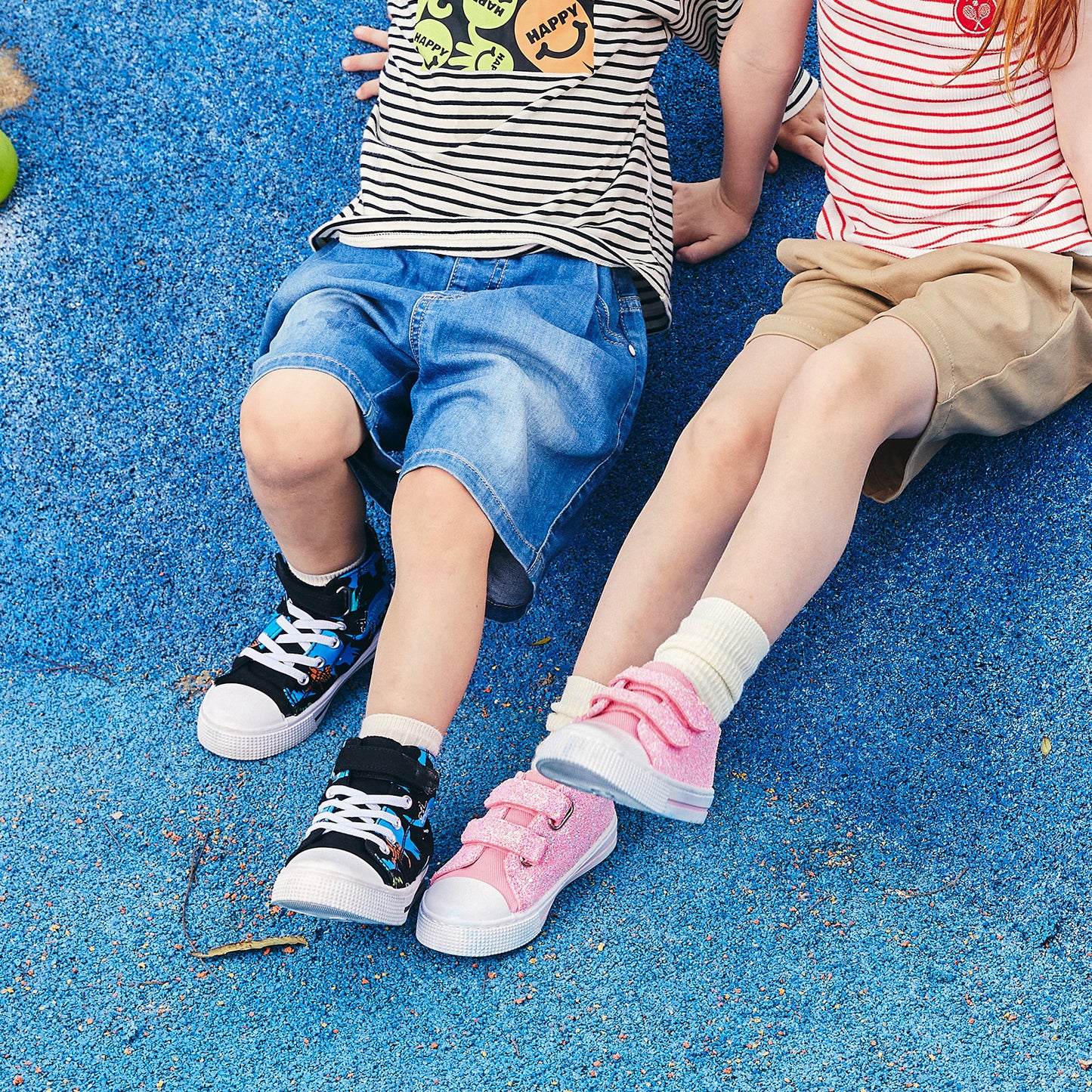 flower dinosaur dual straps sneakers