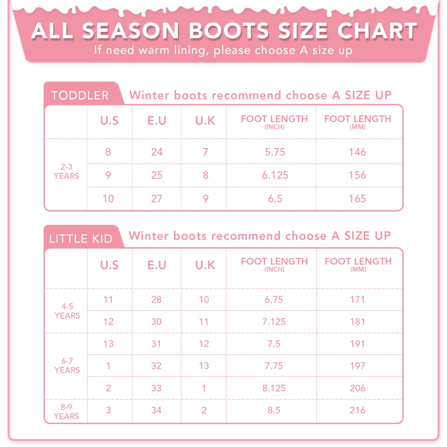 kid toddler solid pink warm rain boots