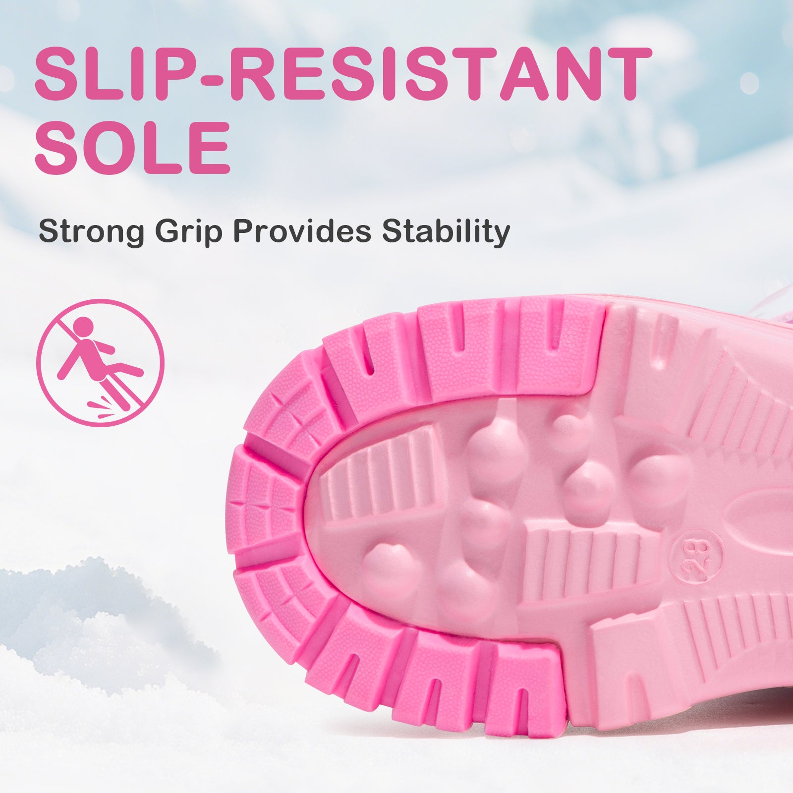 Toddler Girl Pink Unicorn Winter Snow Boots - FUNCOO