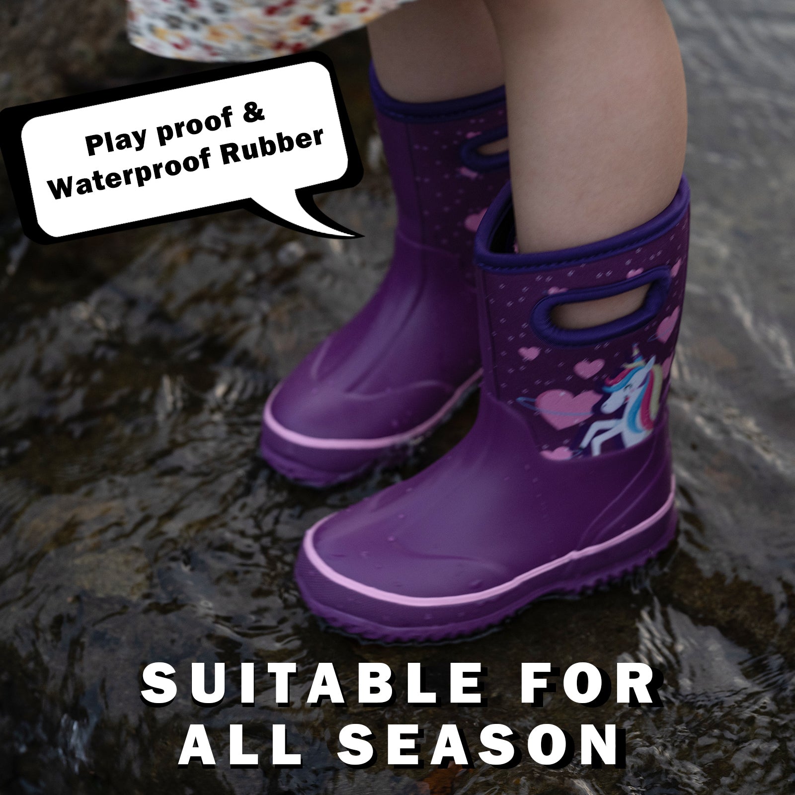 Purple Unicorn Mud Boots