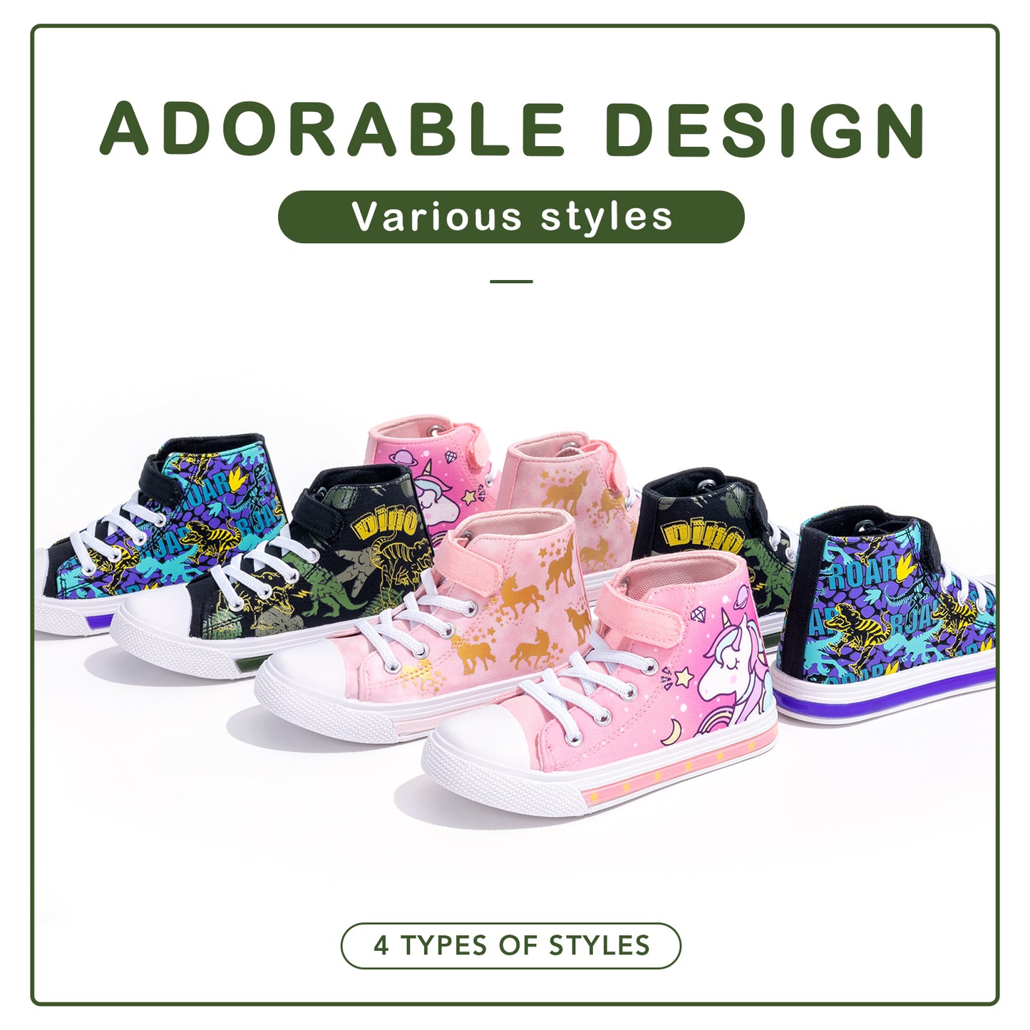 green dinosaur high top sneakers