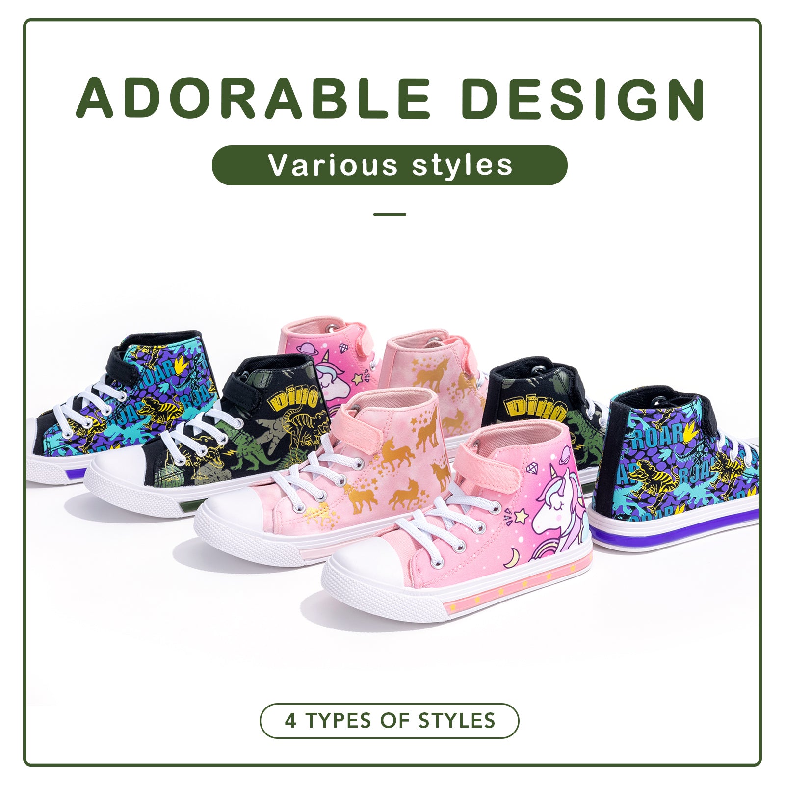 Green Dinosaur High Top Sneakers