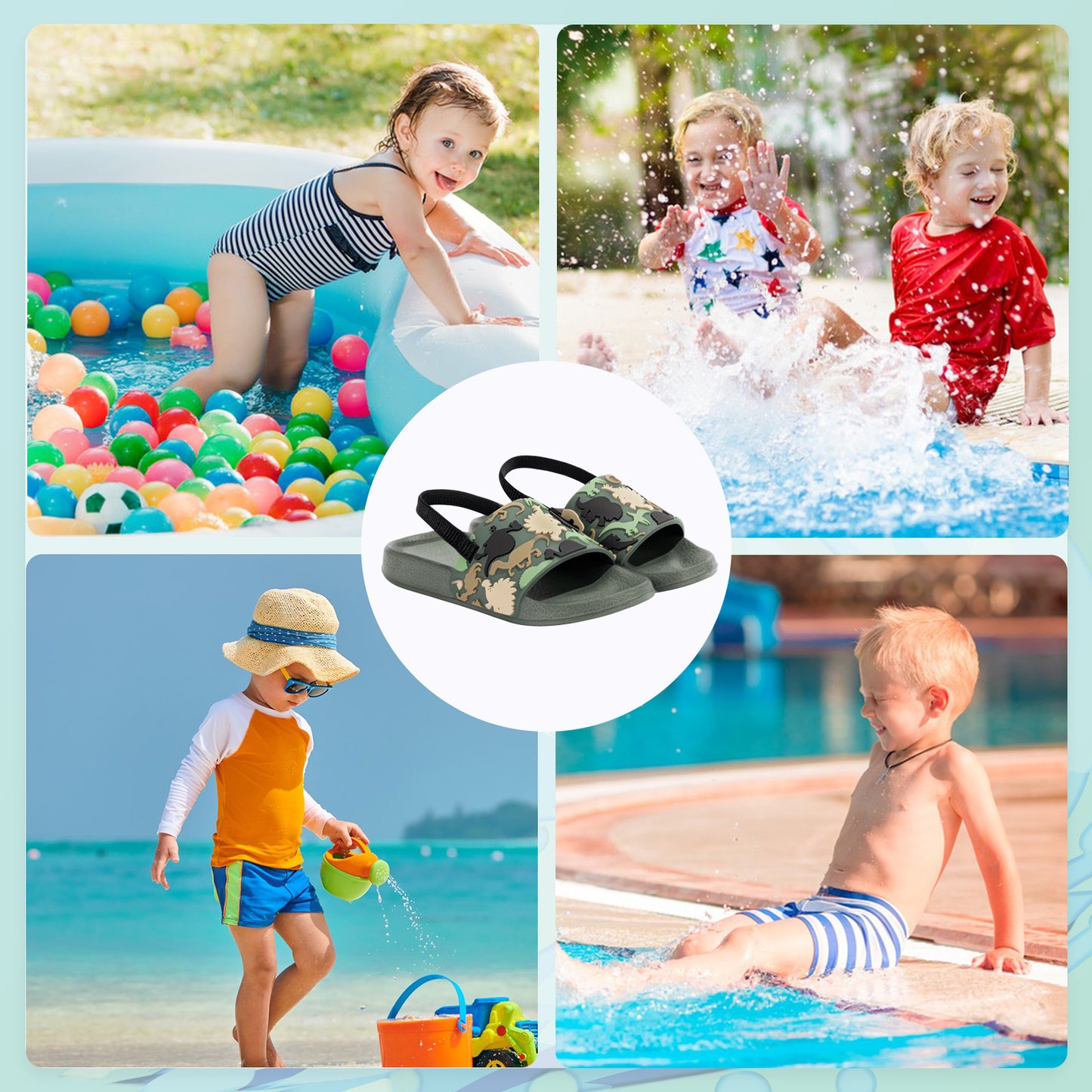 toddler slide sandals pink boys girls water shoes beach sandals