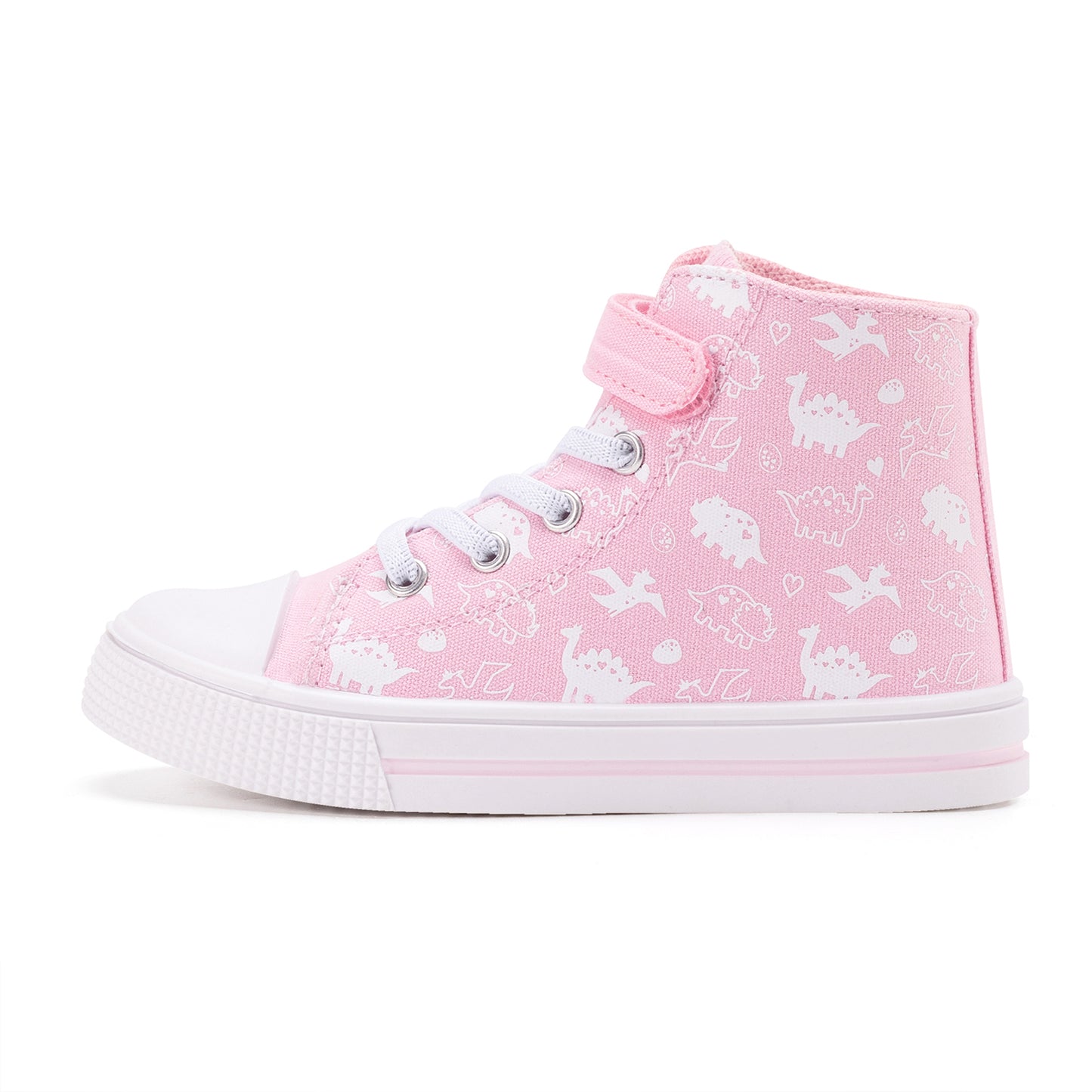high top kids toddler sneakers pink little dinosaur