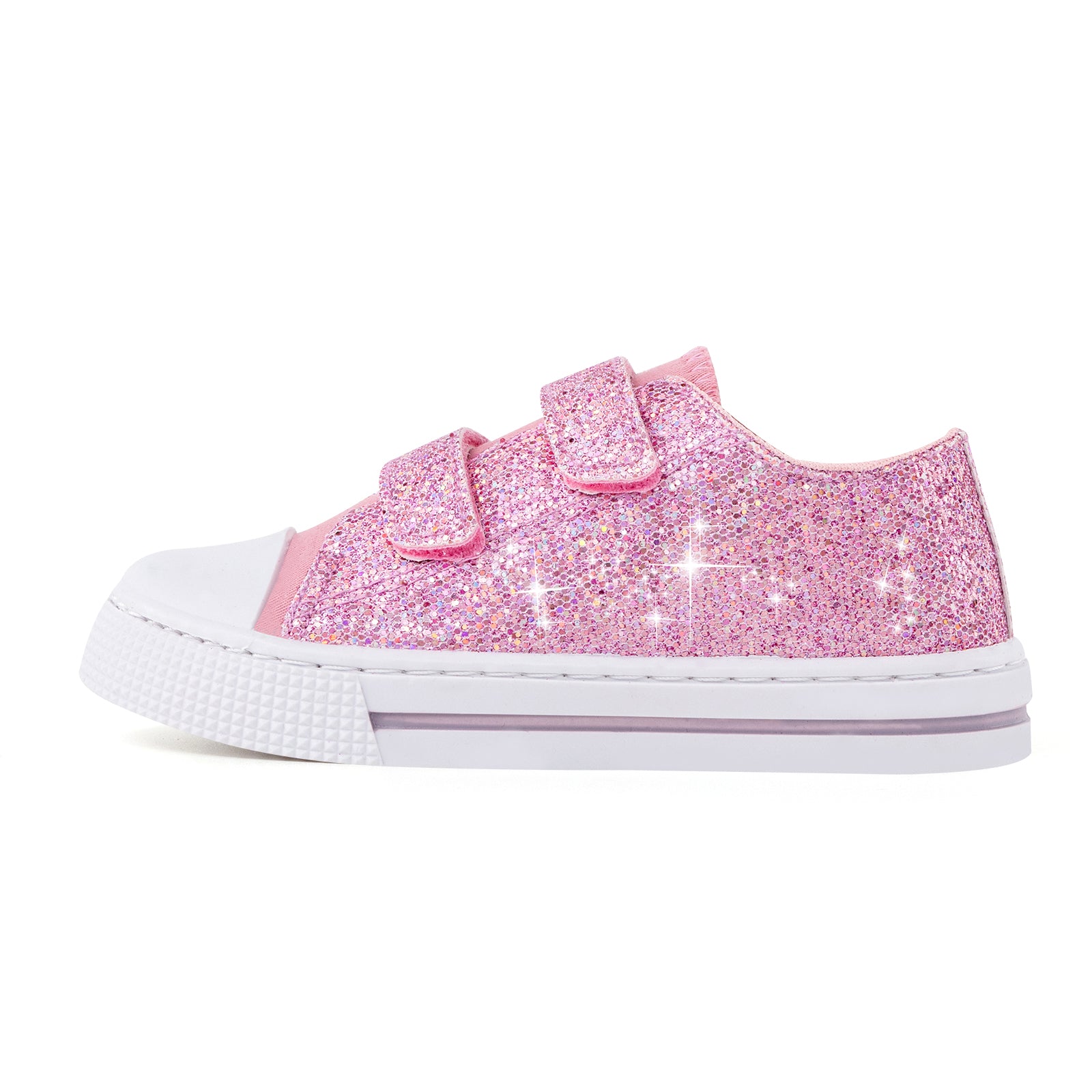 Sneakers Pink Sparkle Girls Walking Shoes
