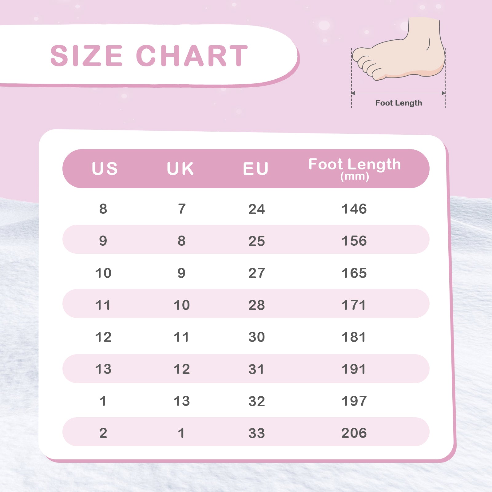 Toddler Girls Rainbow Winter Snow Boots - FUNCOO