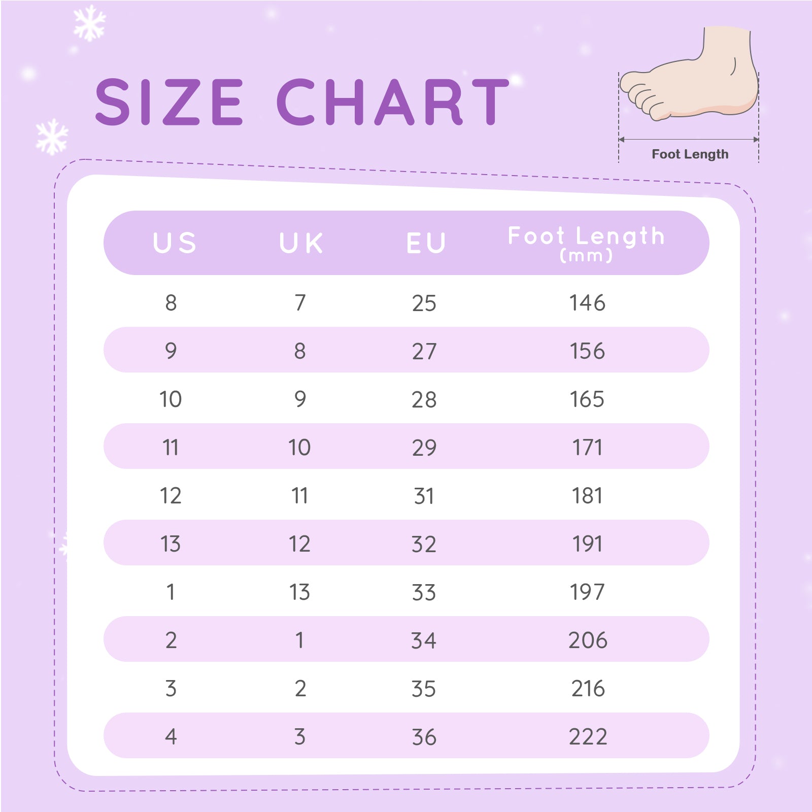 Toddler Girl Purple Winter Snow Boots - FUNCOO