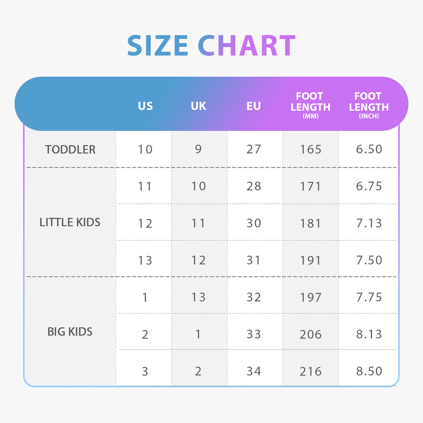 girls sneakers kids lightweight running shoes pink-purple lines with a blue gradient