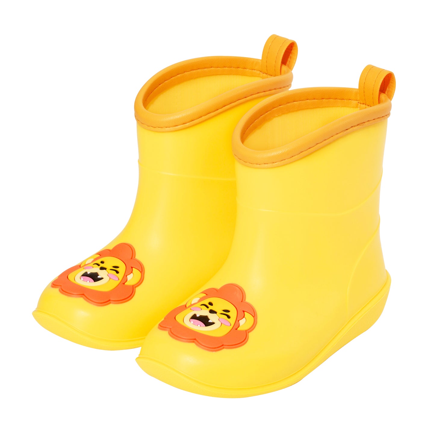 kids-toddler yellow lion toddler cartoon rain boots