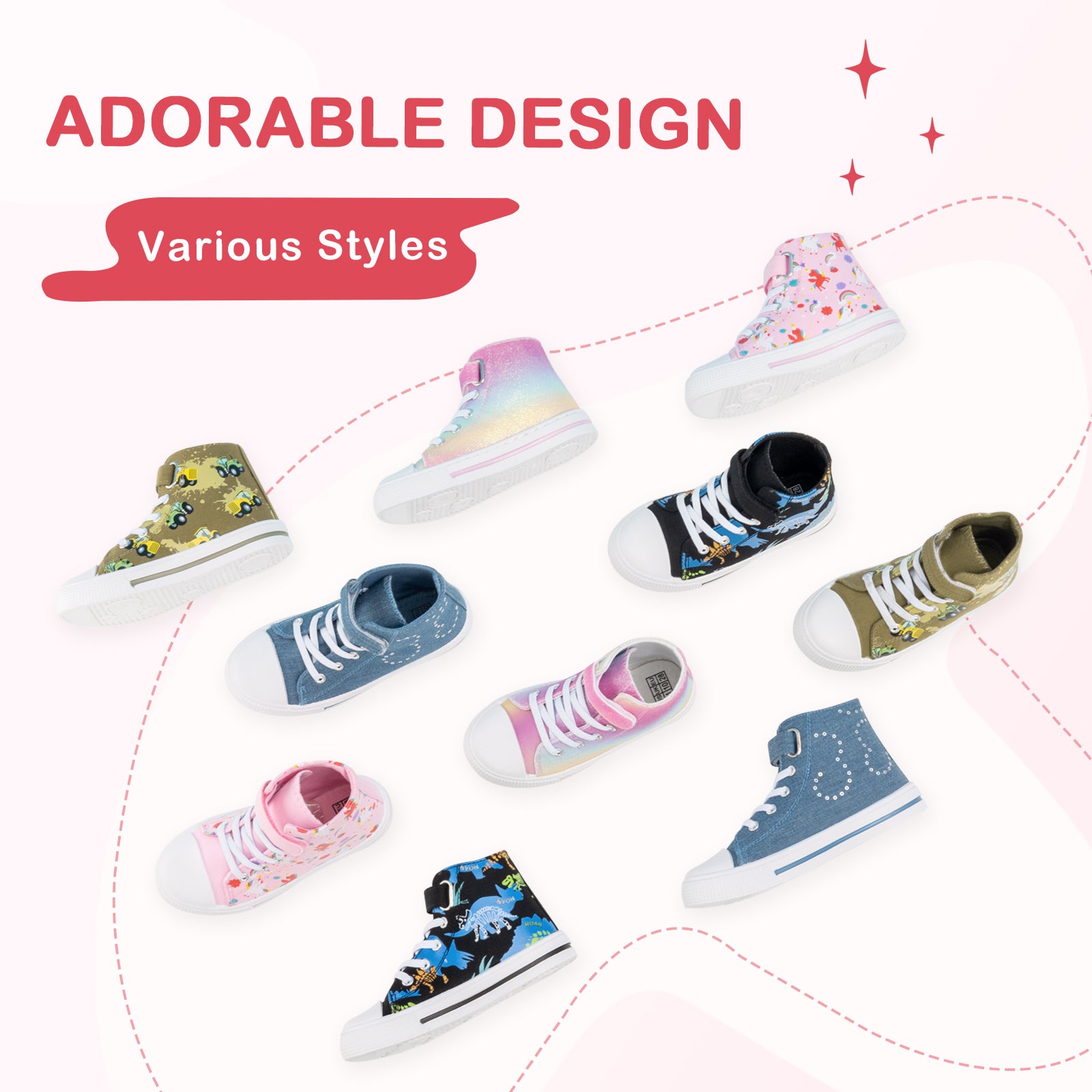 Denim Sequins Top Up Sneakers
