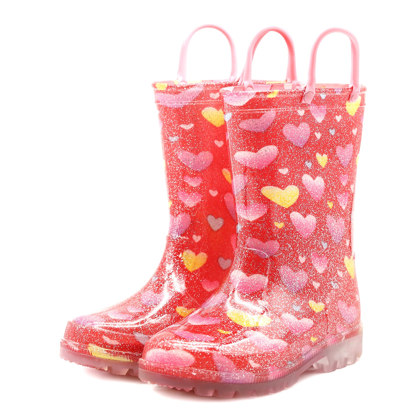 light up kids rain boots with handles - funcoo