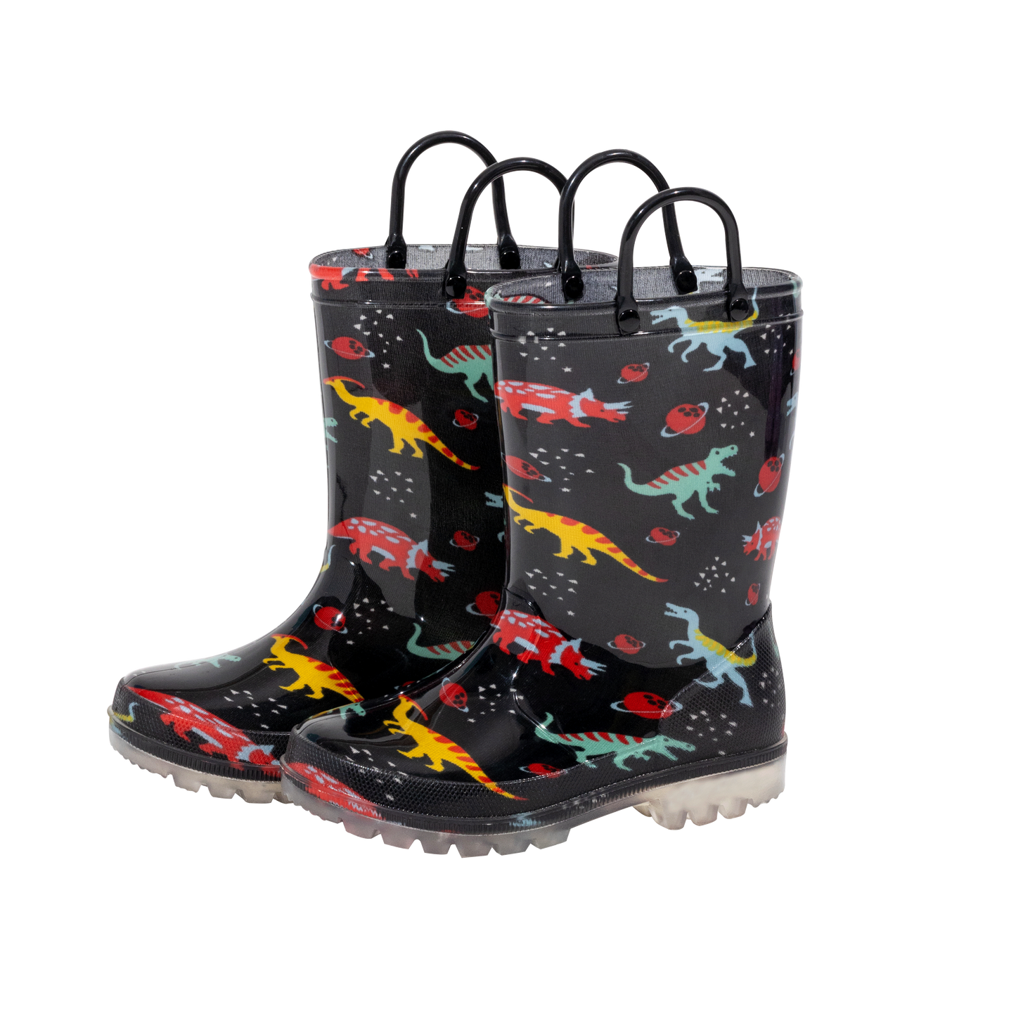 light up kids rain boots with handles