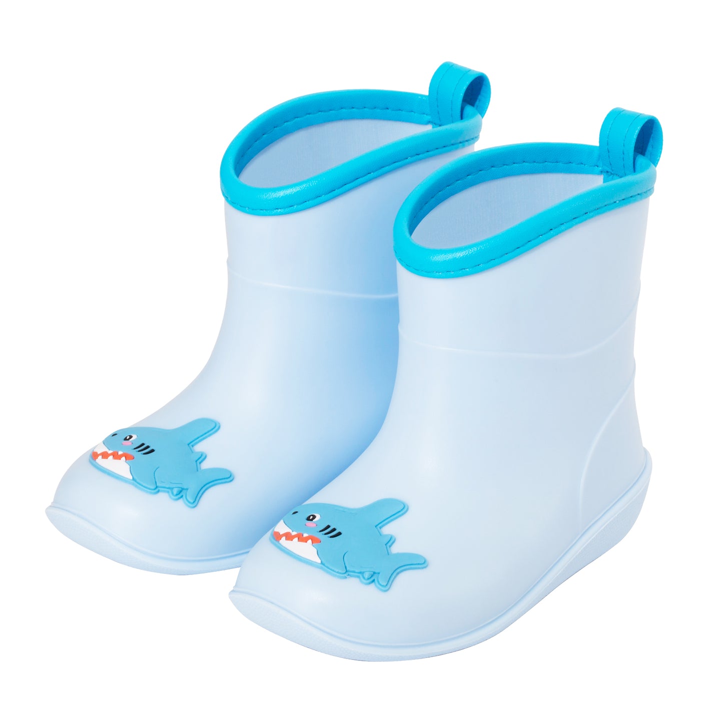 kids-toddler blue shark cartoon kids rain boots