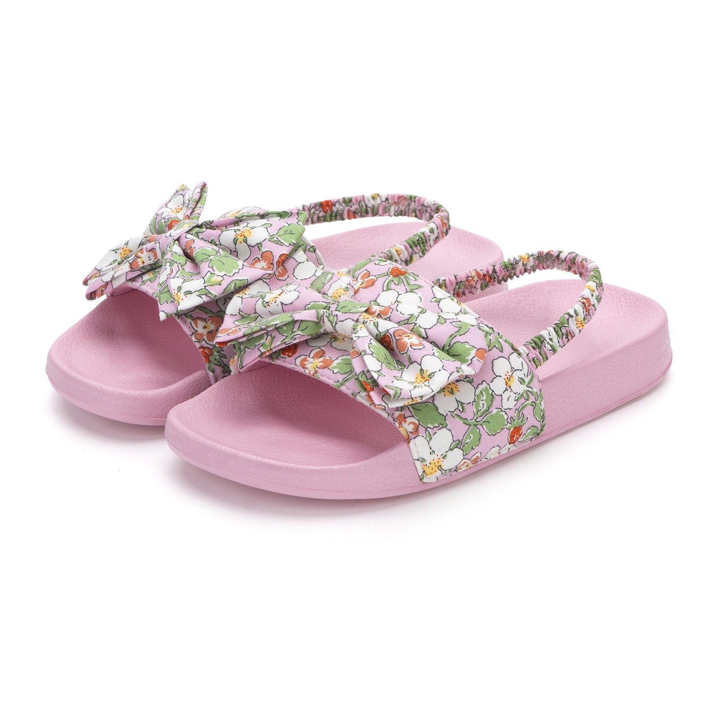 toddler floral bow slide sandals