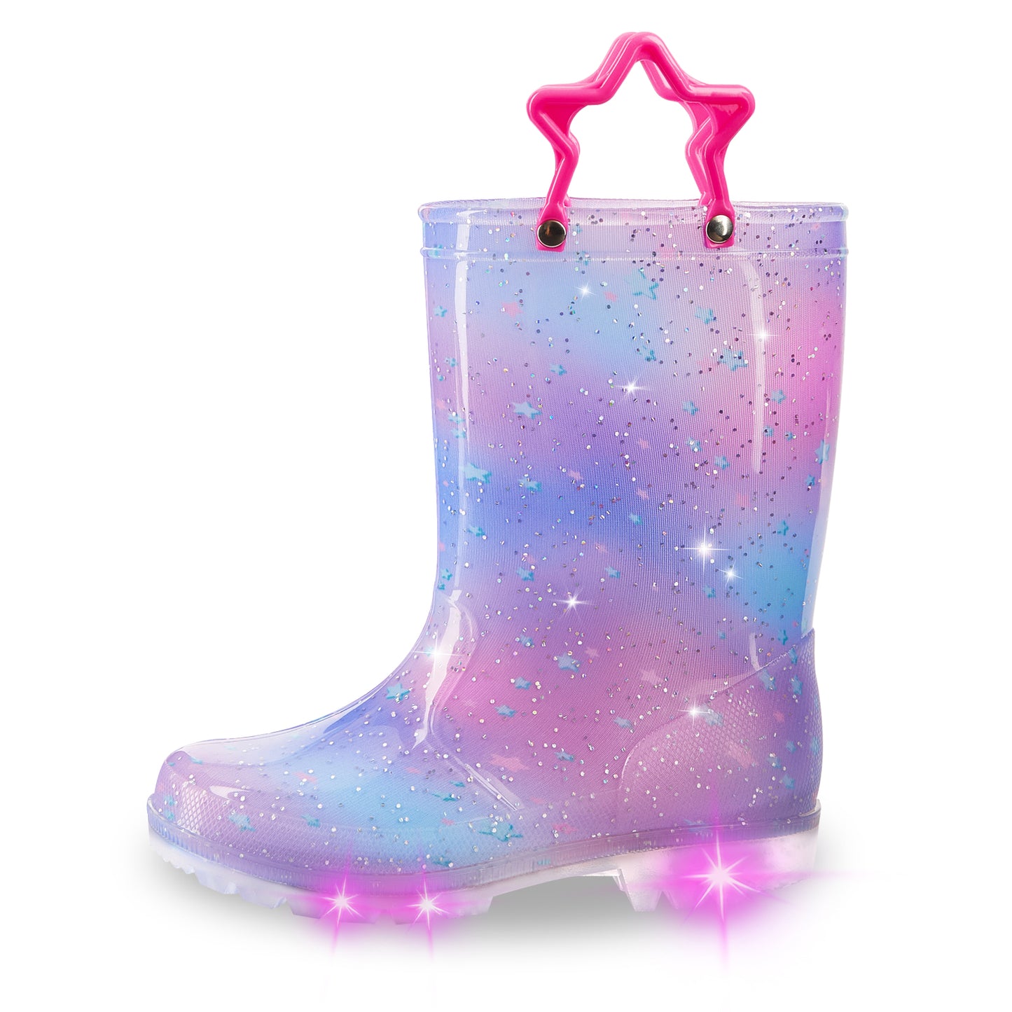 light up fashion kids rain boots with handles - funcoo