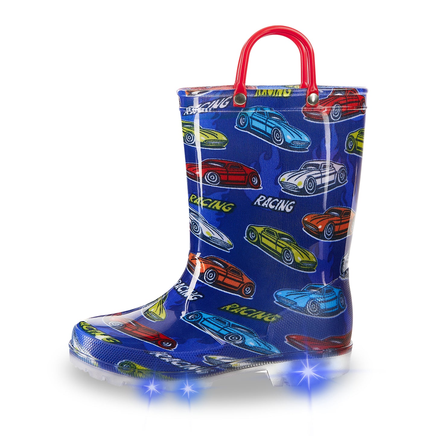 light up fashion kids rain boots with handles - funcoo